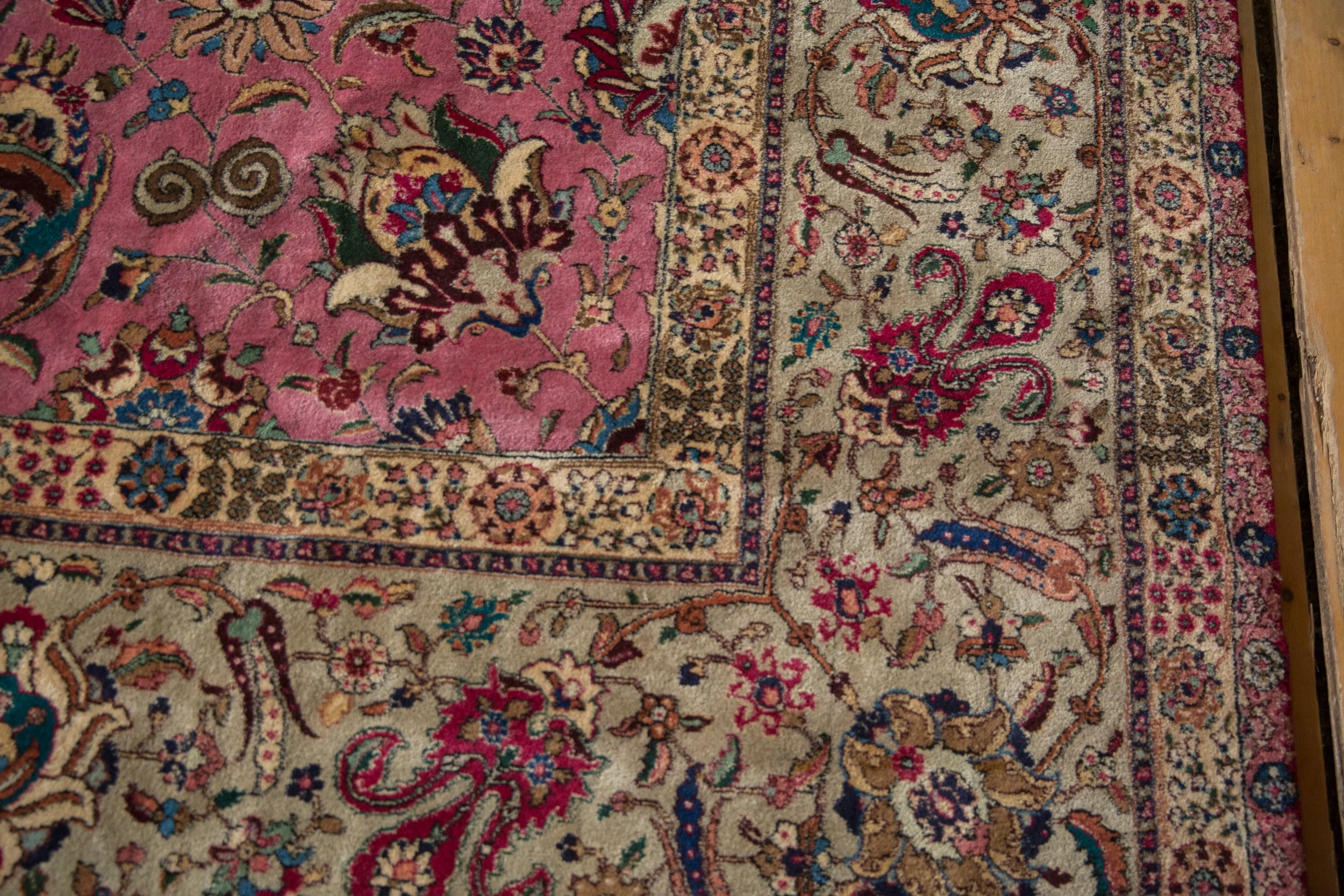 12x13.5 Vintage Tabriz Square Carpet - Image 8