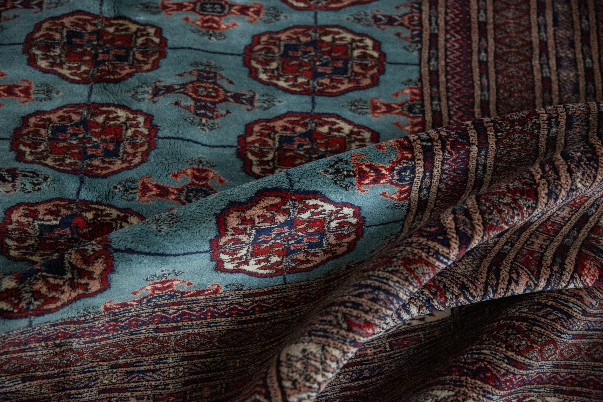 12x14.5 Vintage Fine Bokhara Carpet - Image 12