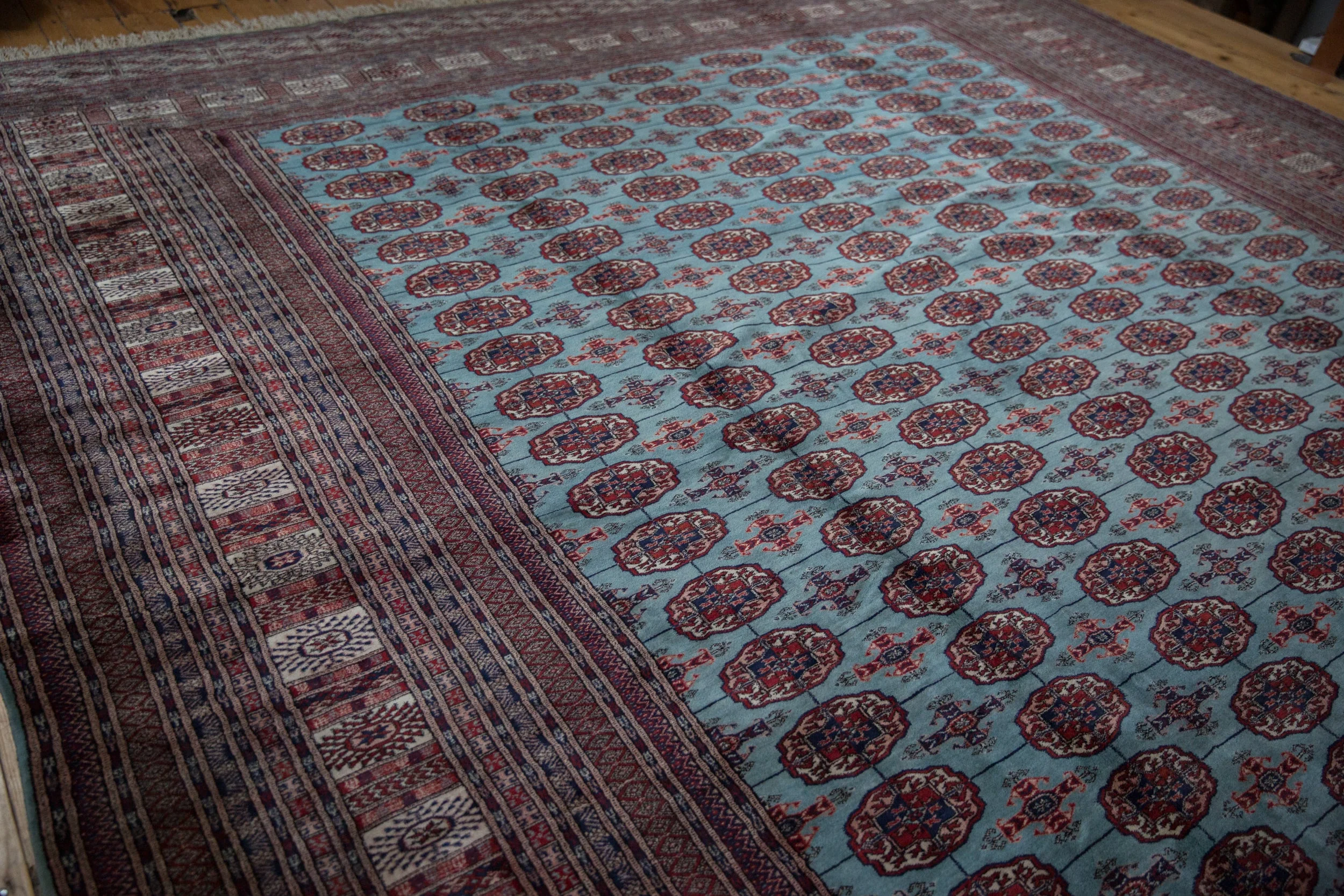 12x14.5 Vintage Fine Bokhara Carpet - Image 8