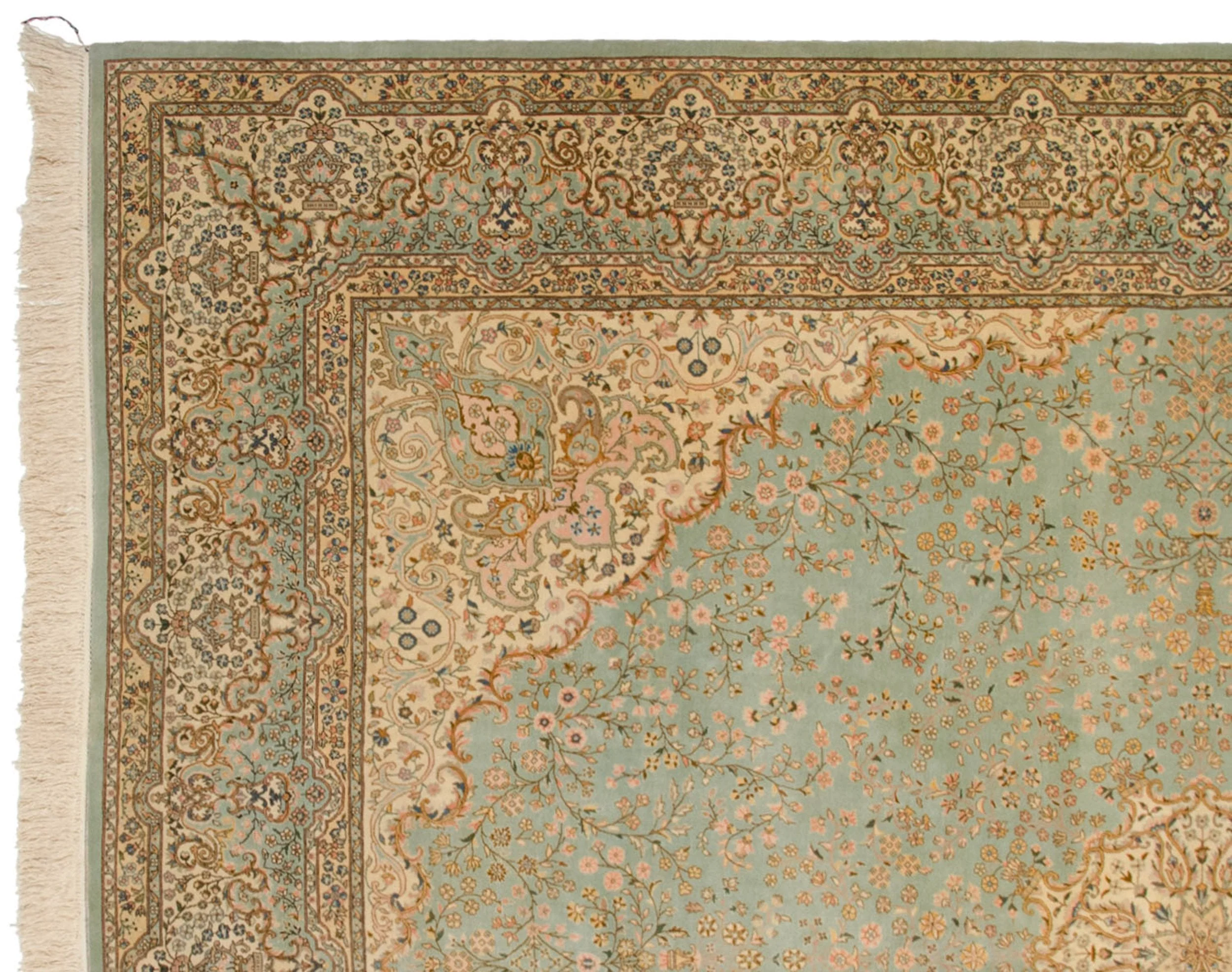 12x14 Vintage Fine Bulgarian Kerman Design Square Carpet - Image 16