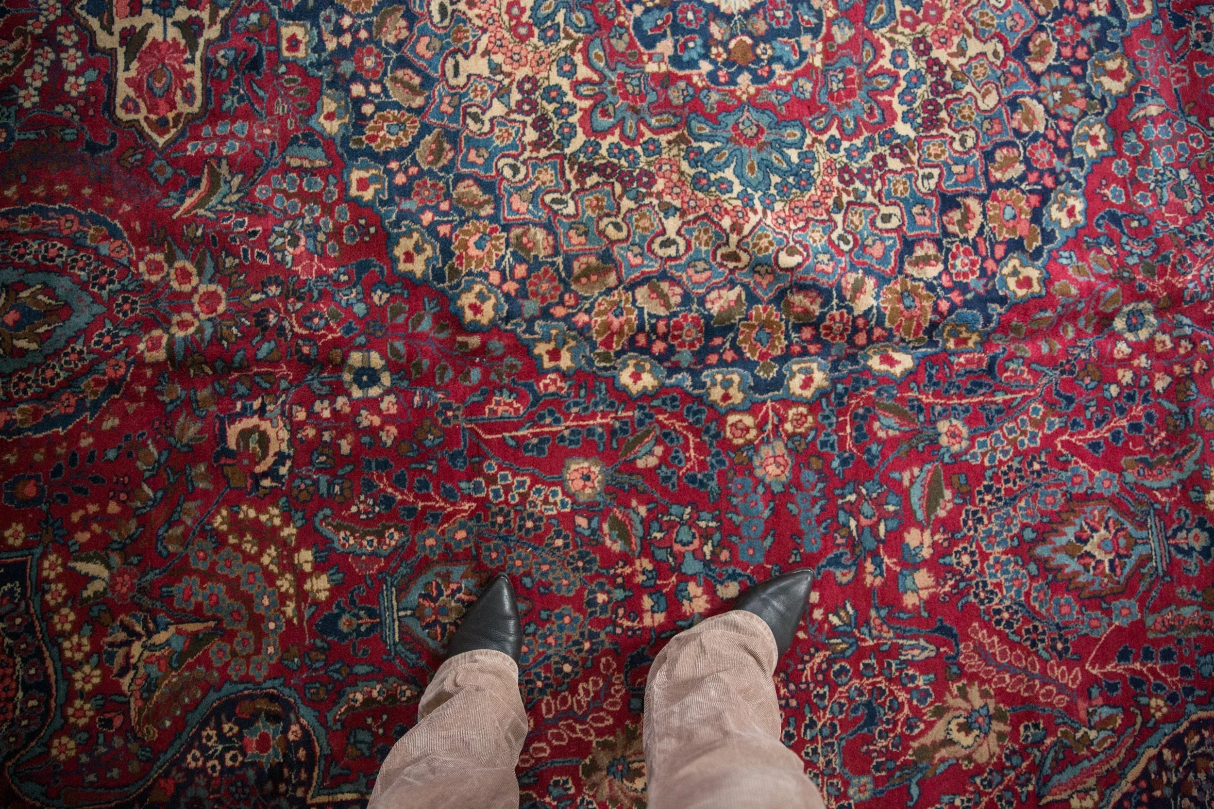 12x14 Vintage Tabriz Square Carpet - Image 2
