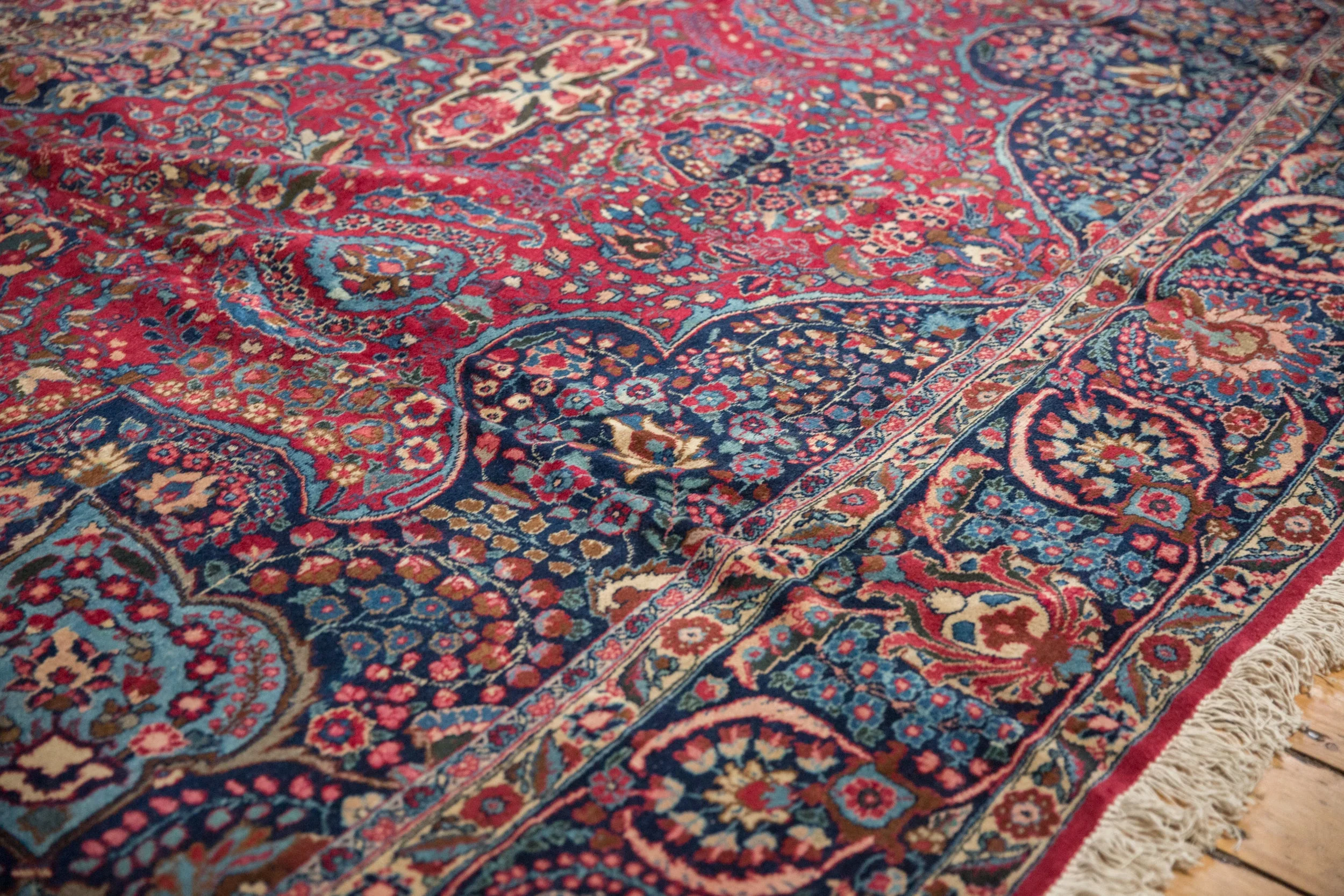 12x14 Vintage Tabriz Square Carpet - Image 4