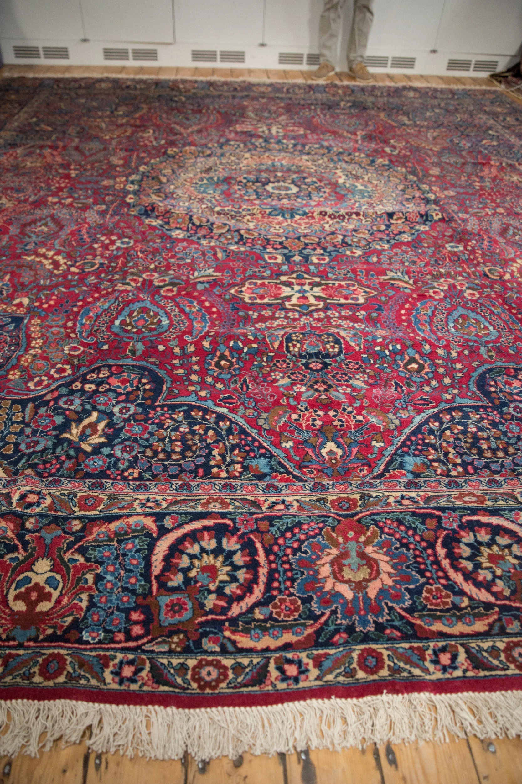 12x14 Vintage Tabriz Square Carpet - Image 5