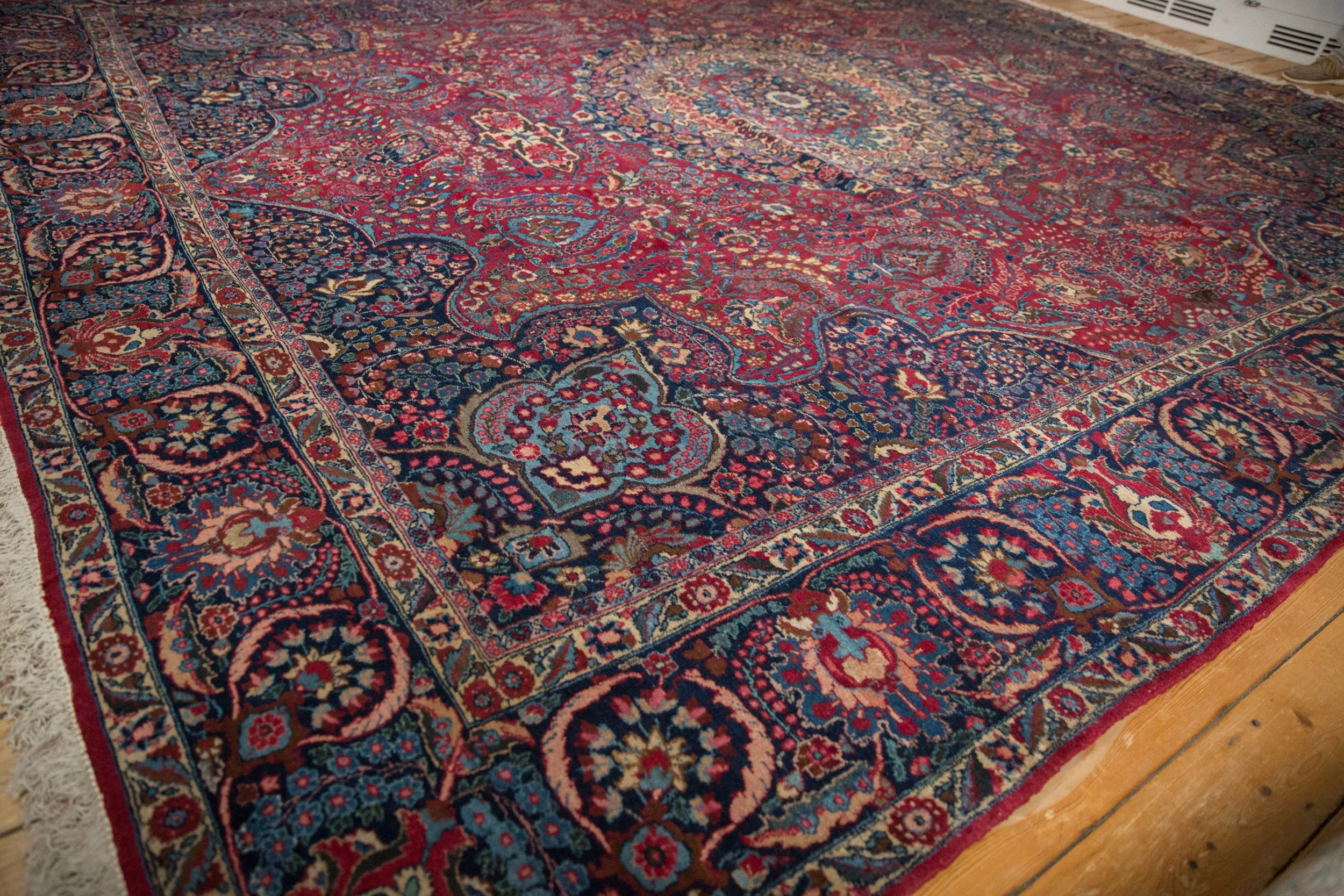 12x14 Vintage Tabriz Square Carpet - Image 6