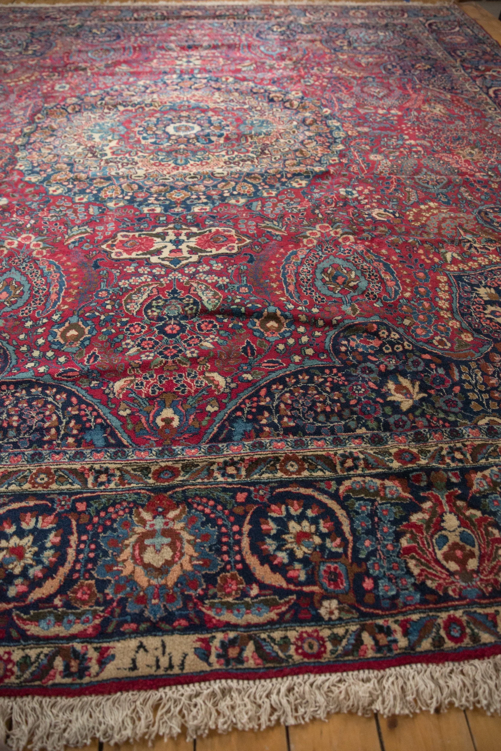 12x14 Vintage Tabriz Square Carpet - Image 9
