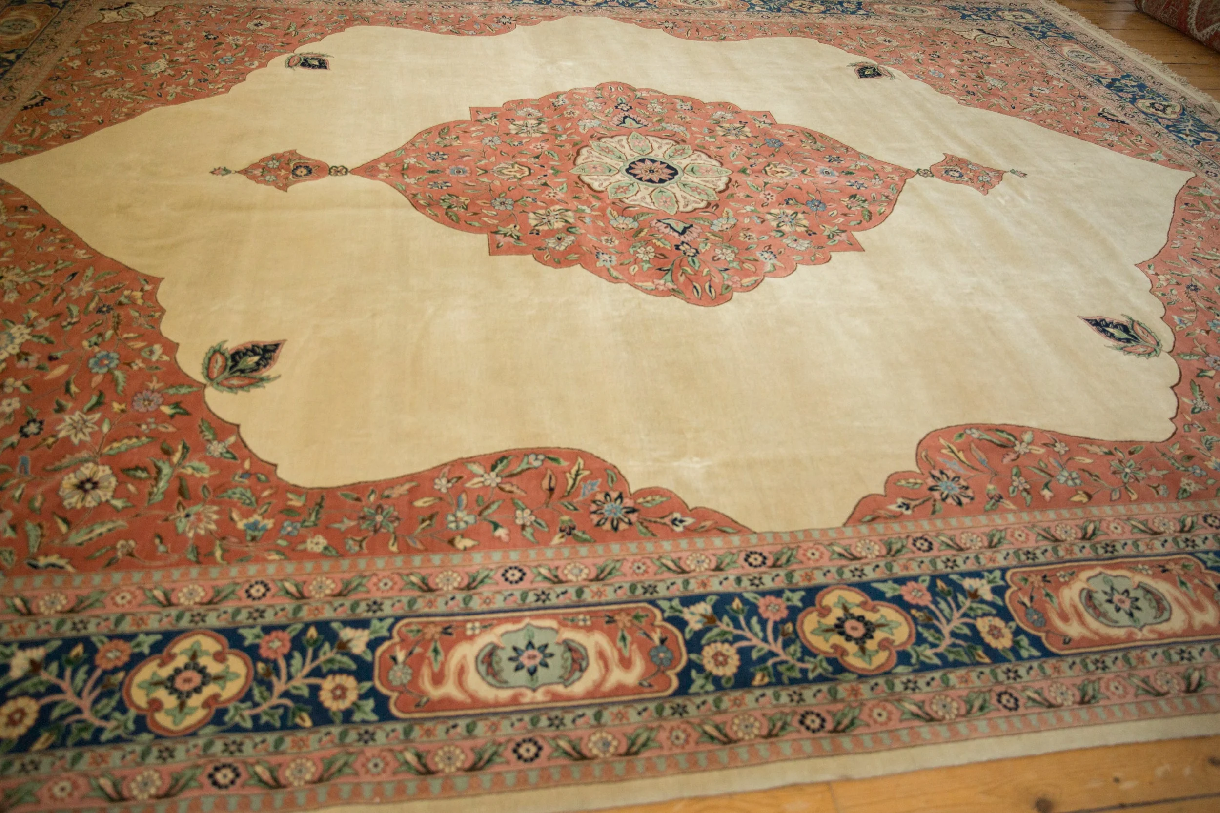 12x15 Vintage Bulgarian Tabriz Design Carpet - Image 6
