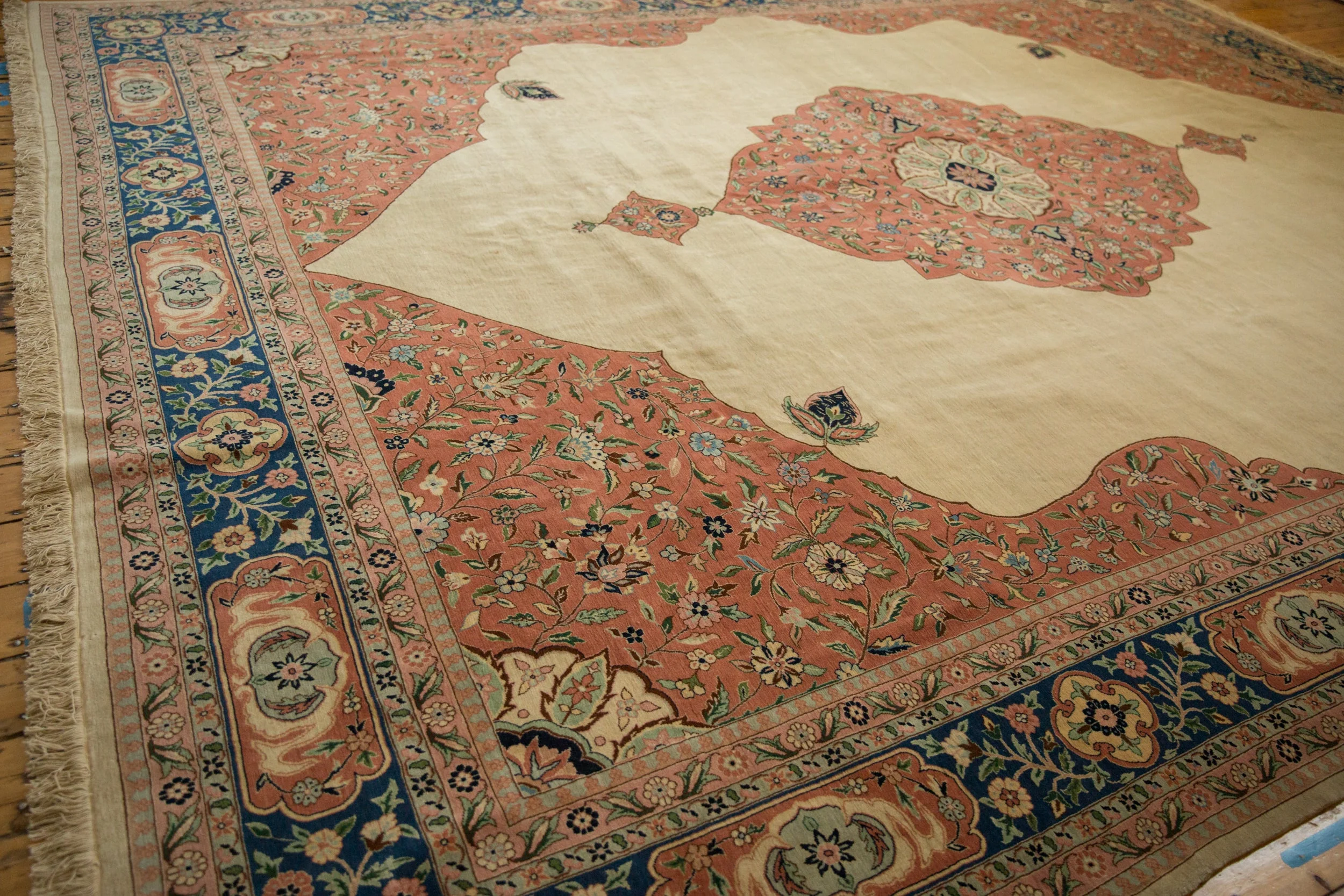 12x15 Vintage Bulgarian Tabriz Design Carpet - Image 9