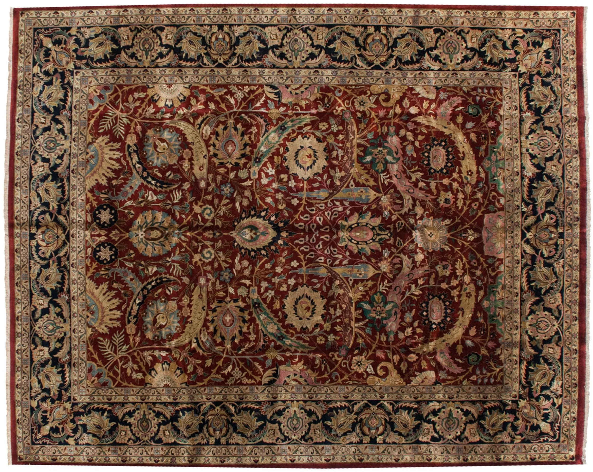 12x15 Vintage Indian Isfahan Design Carpet - Image 3