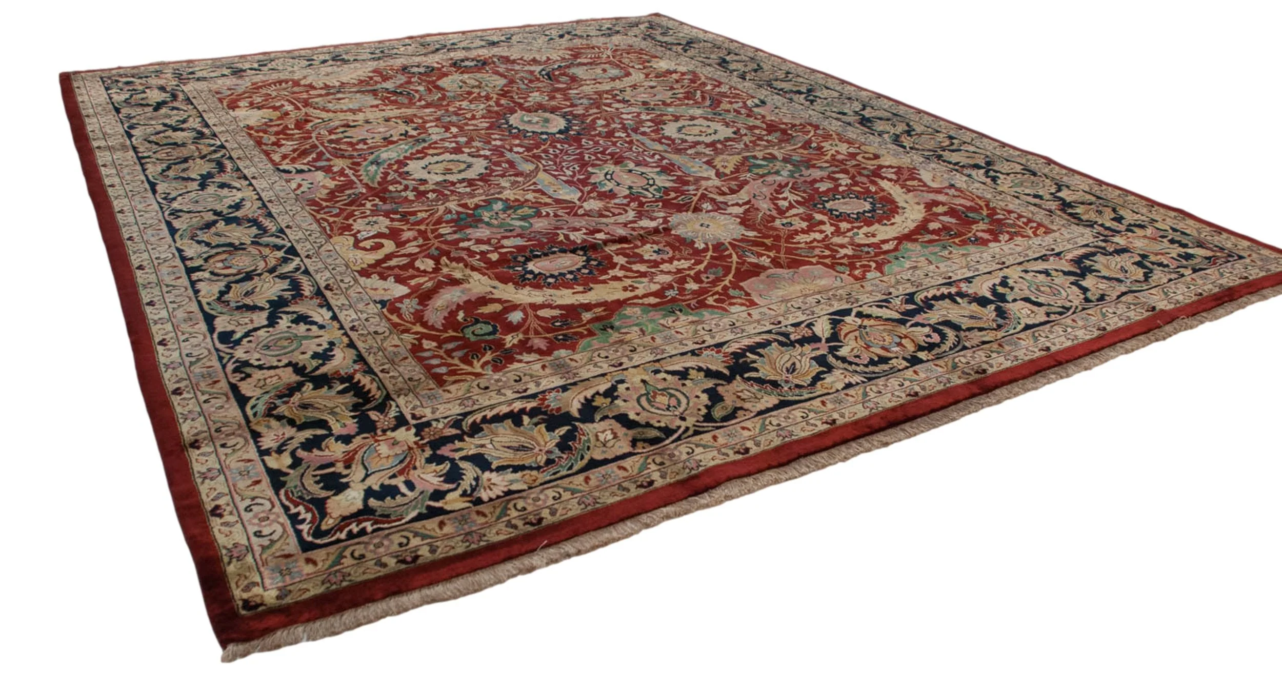 12x15 Vintage Indian Isfahan Design Carpet - Image 5
