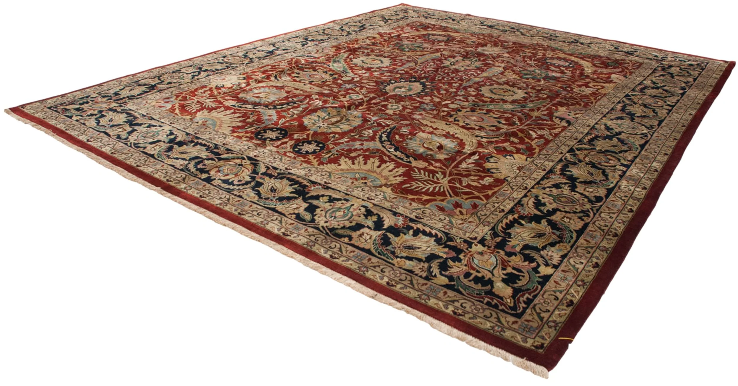 12x15 Vintage Indian Isfahan Design Carpet - Image 6