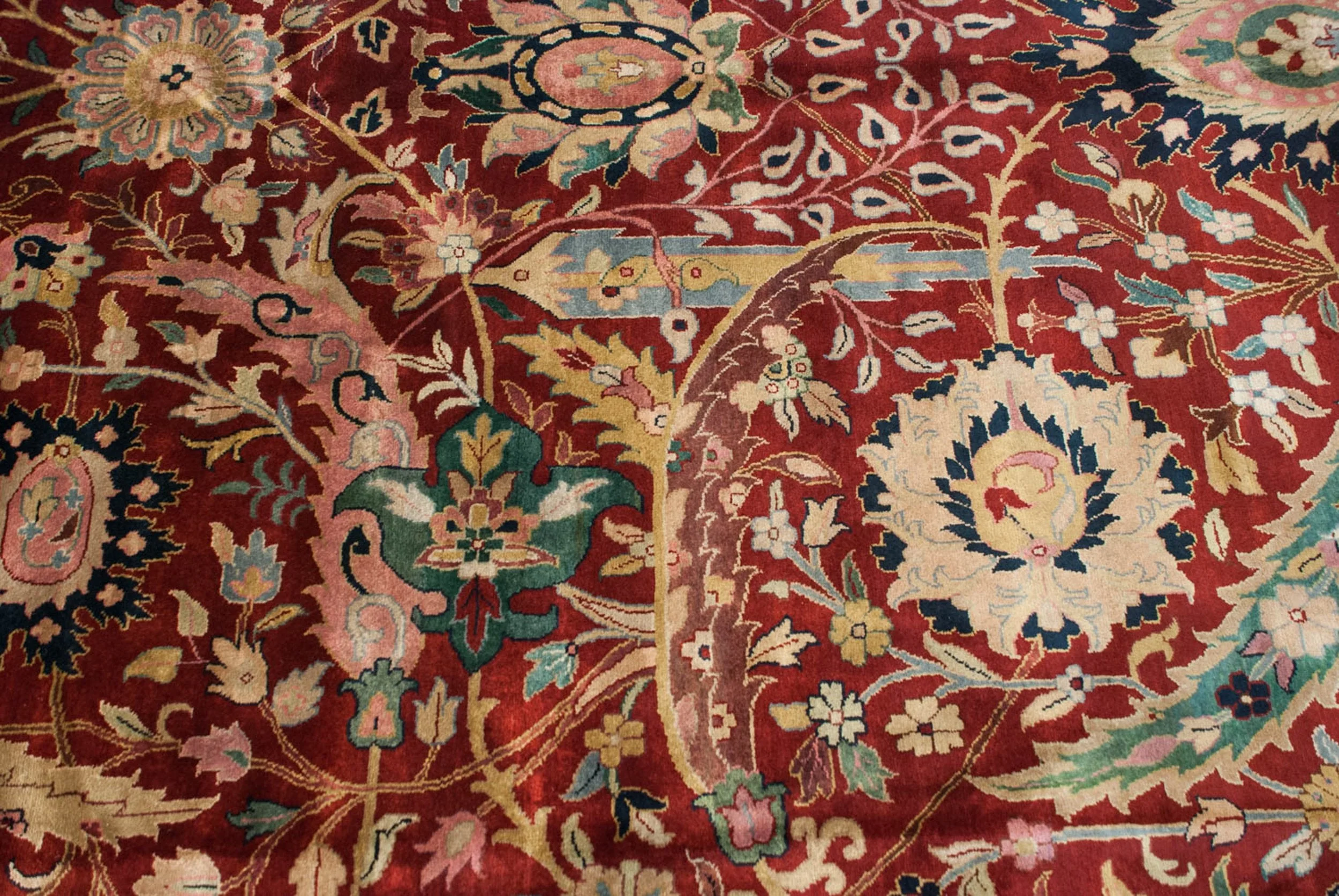 12x15 Vintage Indian Isfahan Design Carpet - Image 7
