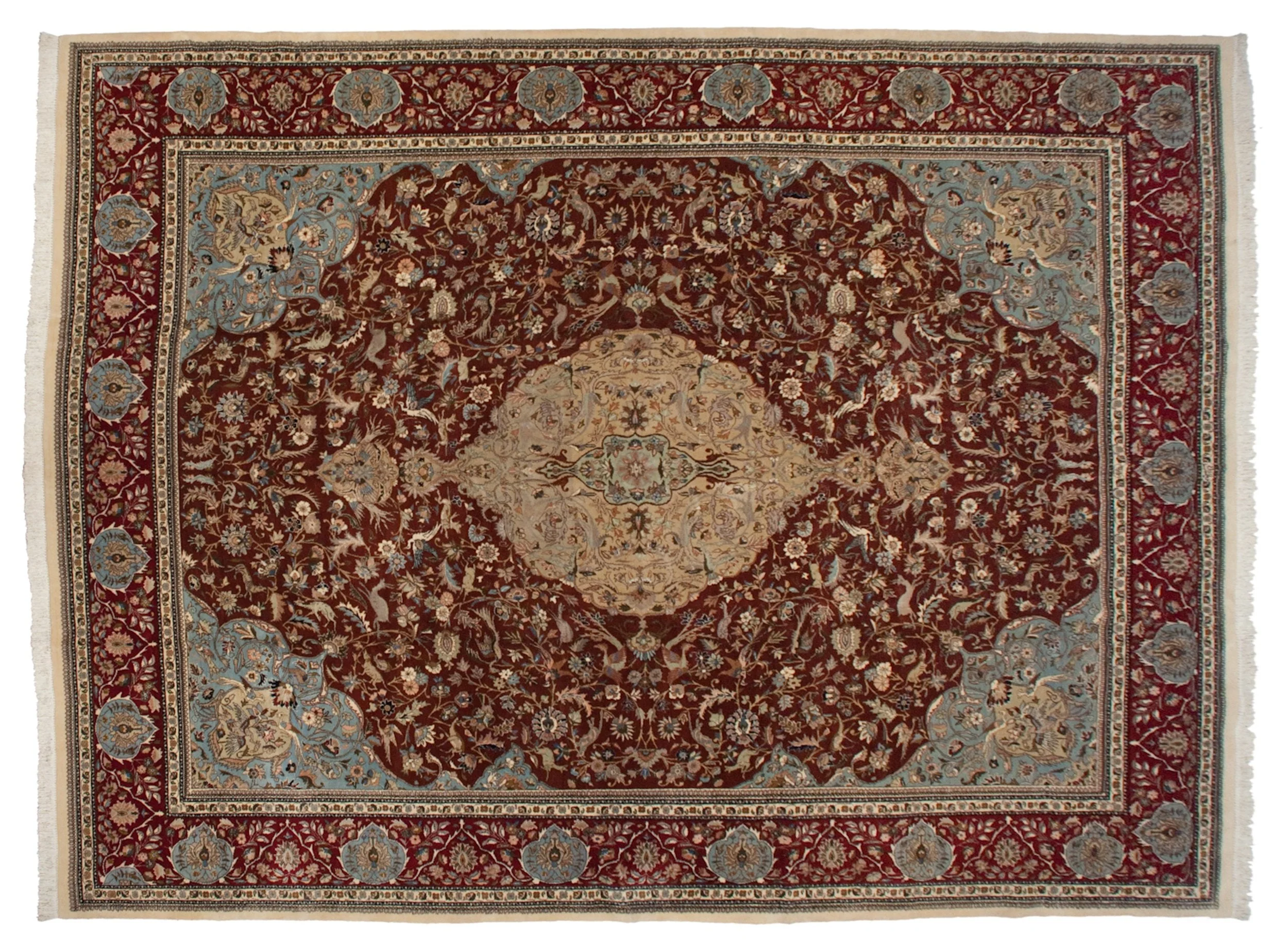 12x16 Vintage Tabriz Carpet - Image 2