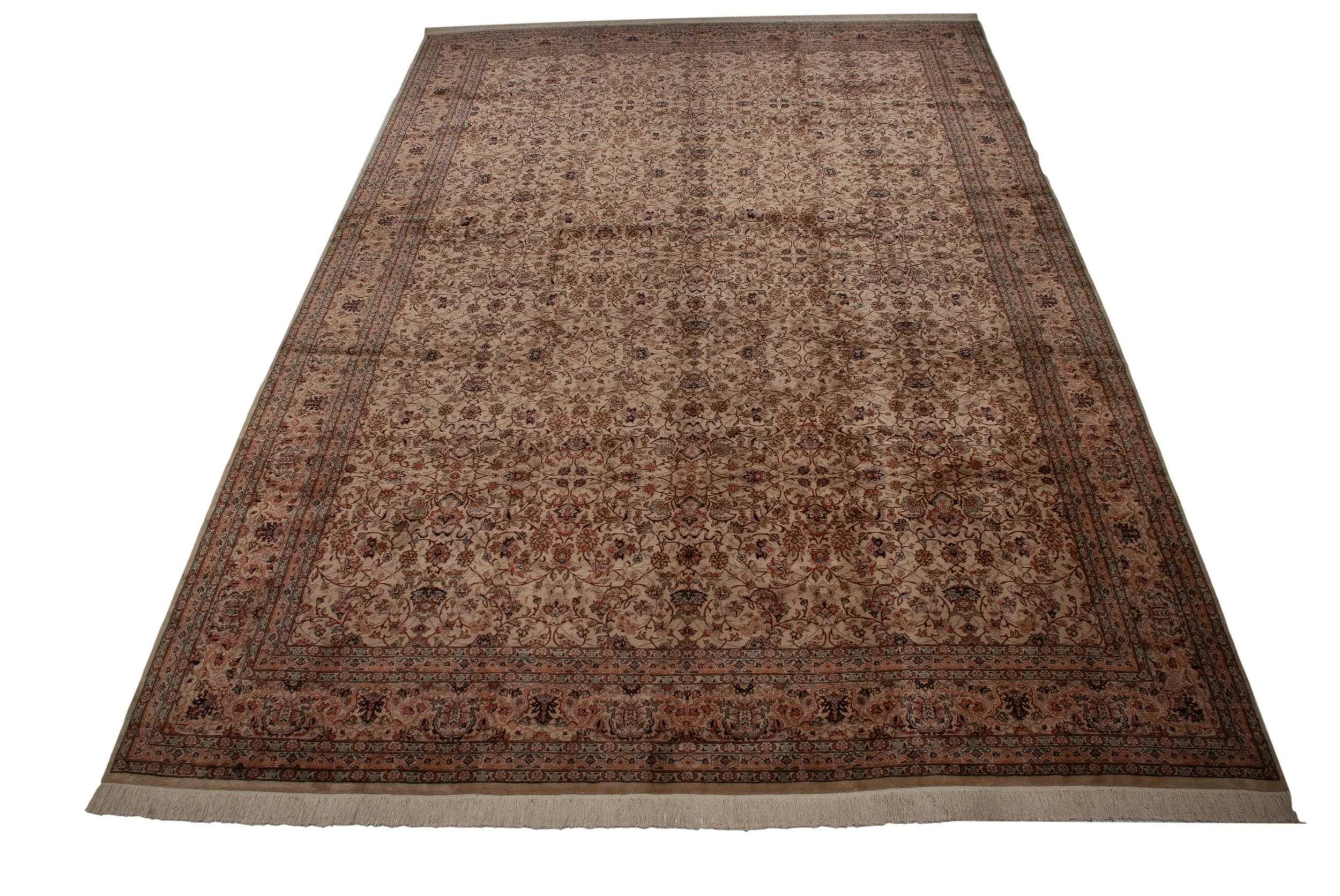 12x17.5 Vintage Pakistani Isfahan Design Carpet - Image 15