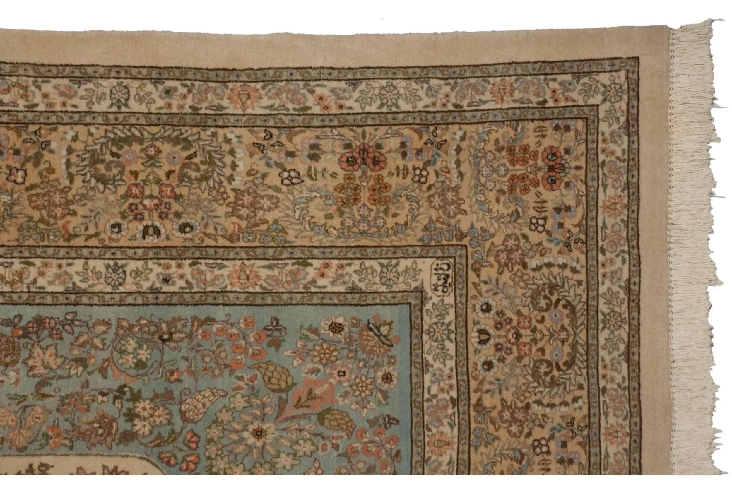 12x17.5 Vintage Tabriz Carpet - Image 11