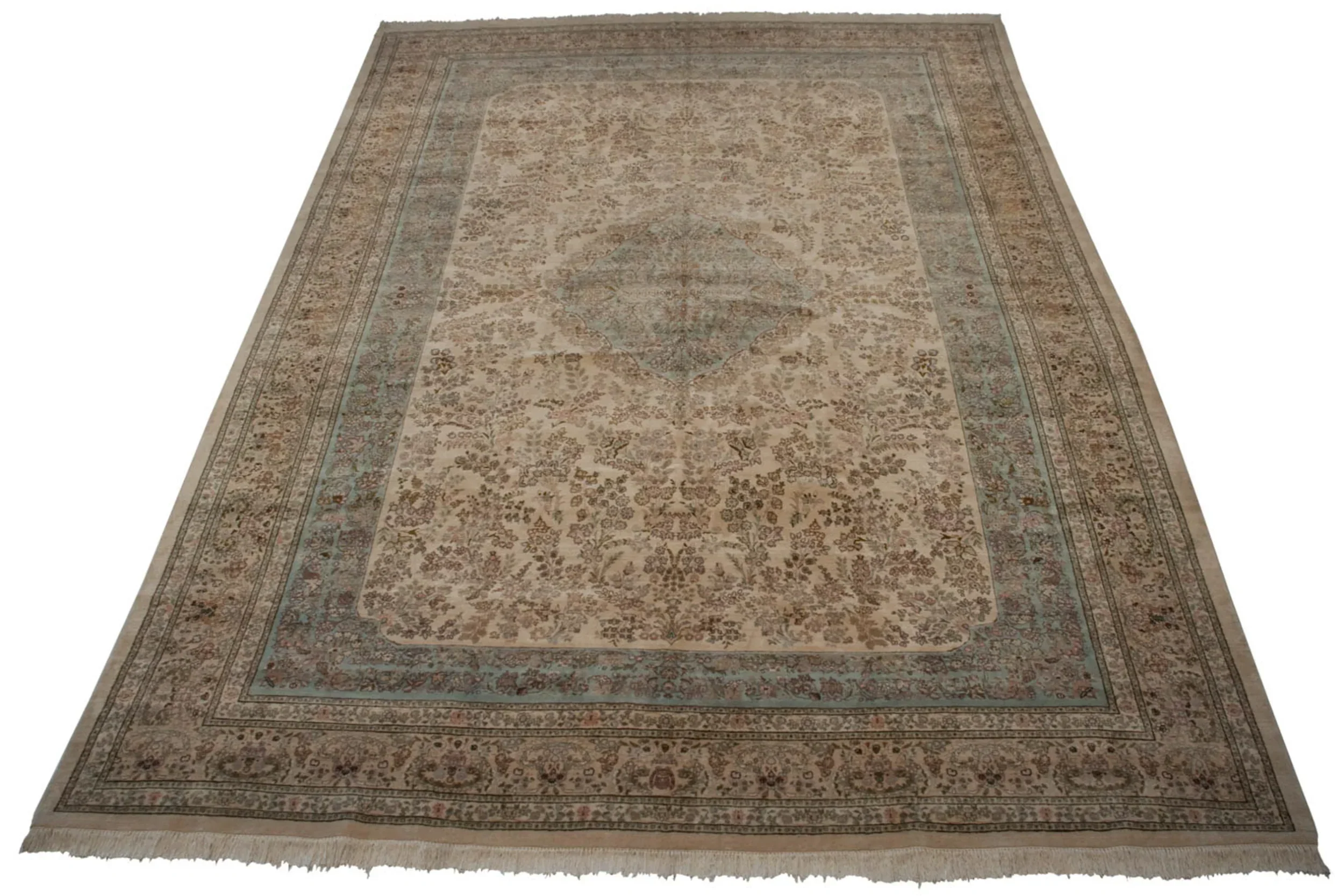 12x17.5 Vintage Tabriz Carpet - Image 13