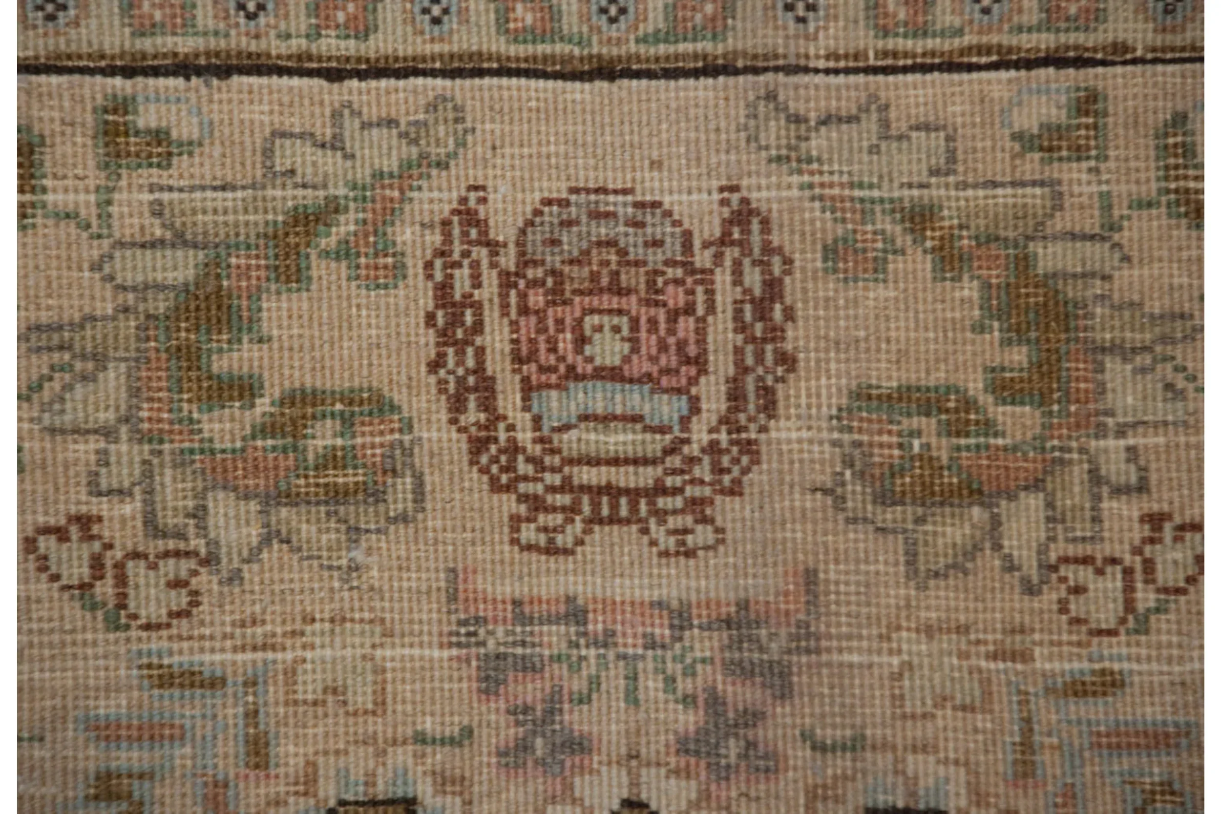 12x17.5 Vintage Tabriz Carpet - Image 4
