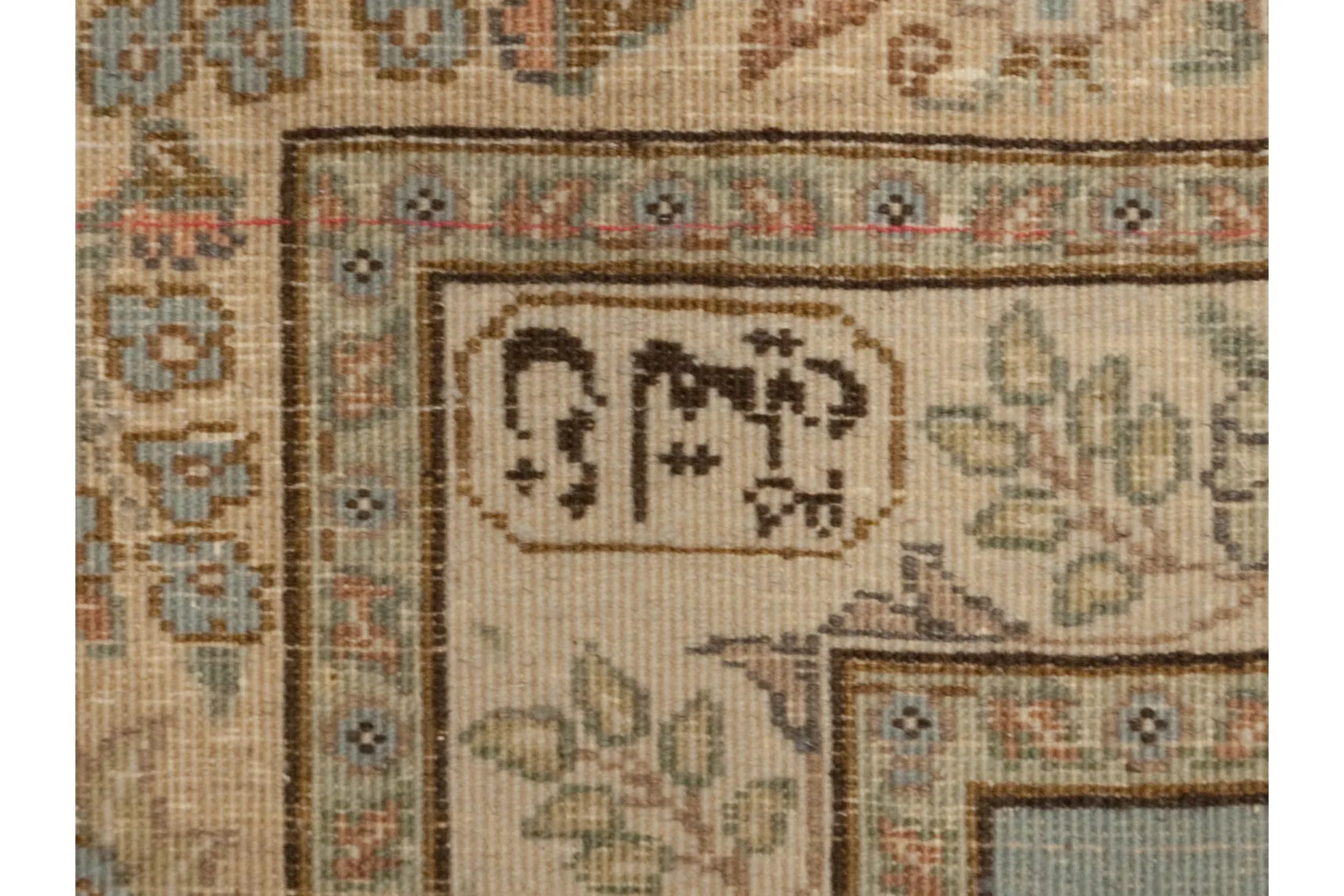 12x17.5 Vintage Tabriz Carpet - Image 5