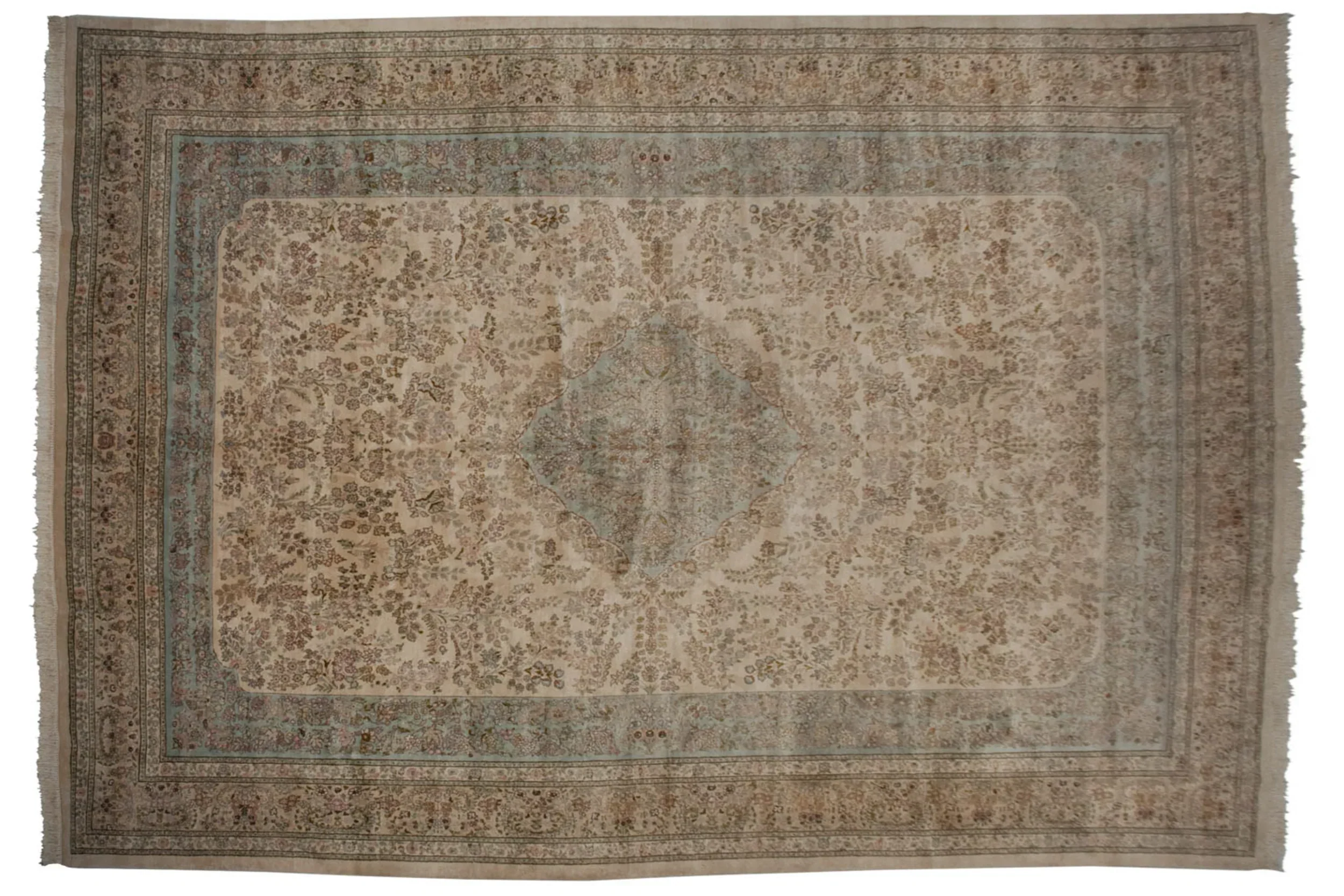 12x17.5 Vintage Tabriz Carpet - Image 7