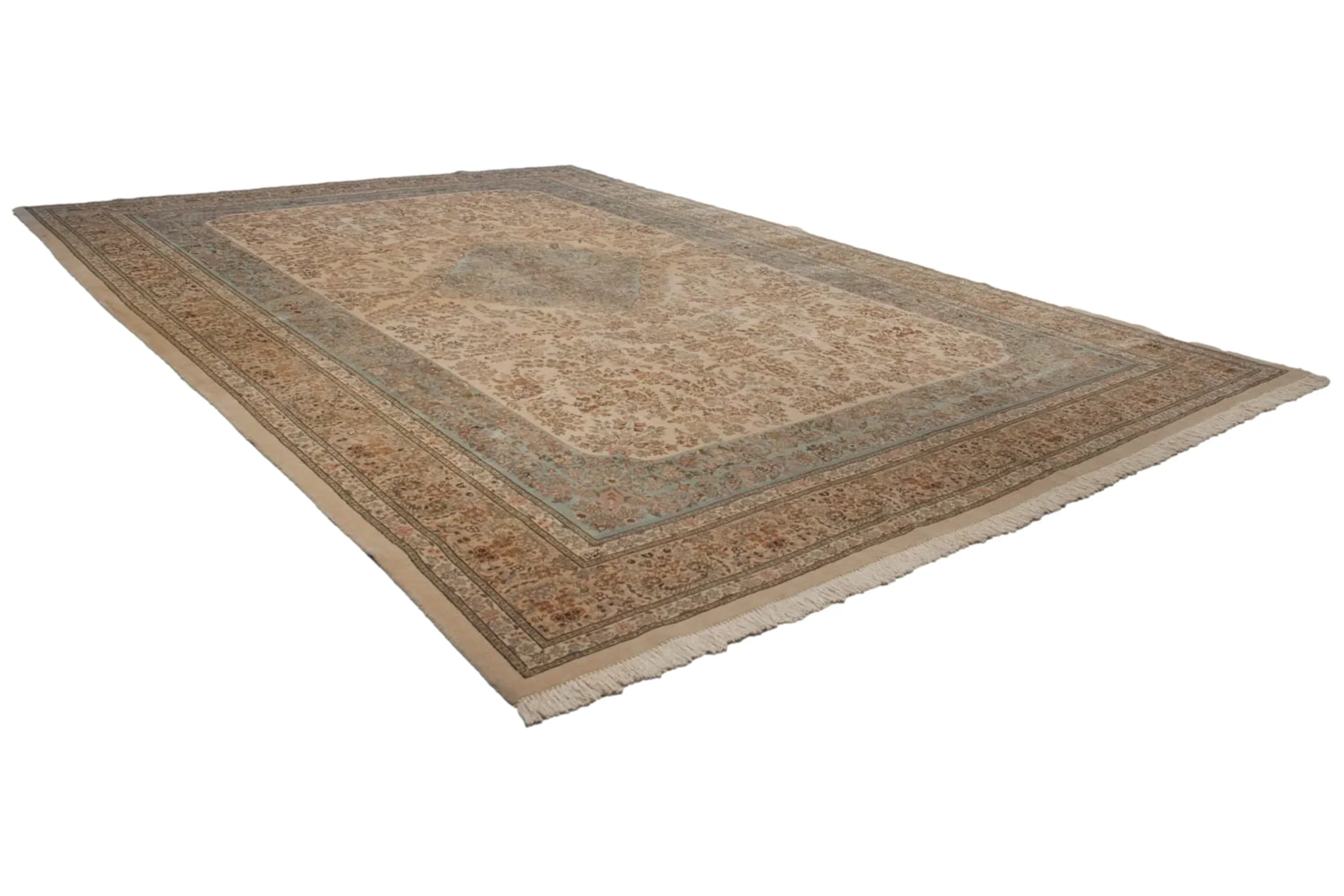 12x17.5 Vintage Tabriz Carpet - Image 9