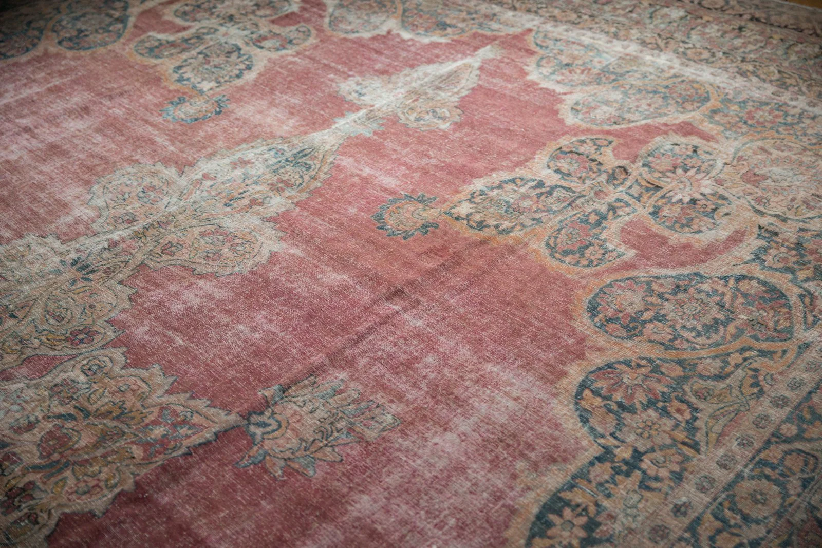 12x18.5 Antique Distressed Kermanshah Carpet - Image 15