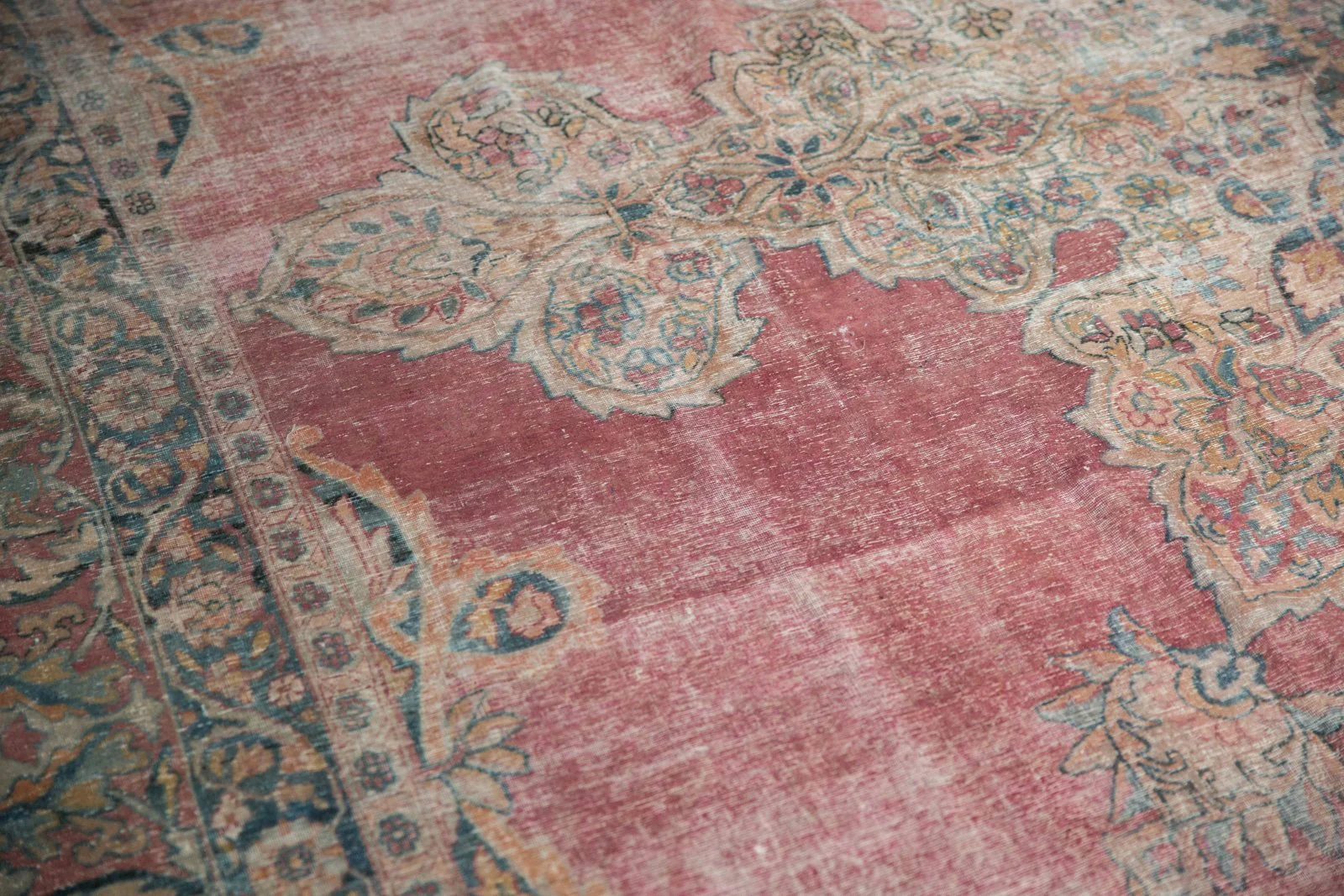 12x18.5 Antique Distressed Kermanshah Carpet - Image 4