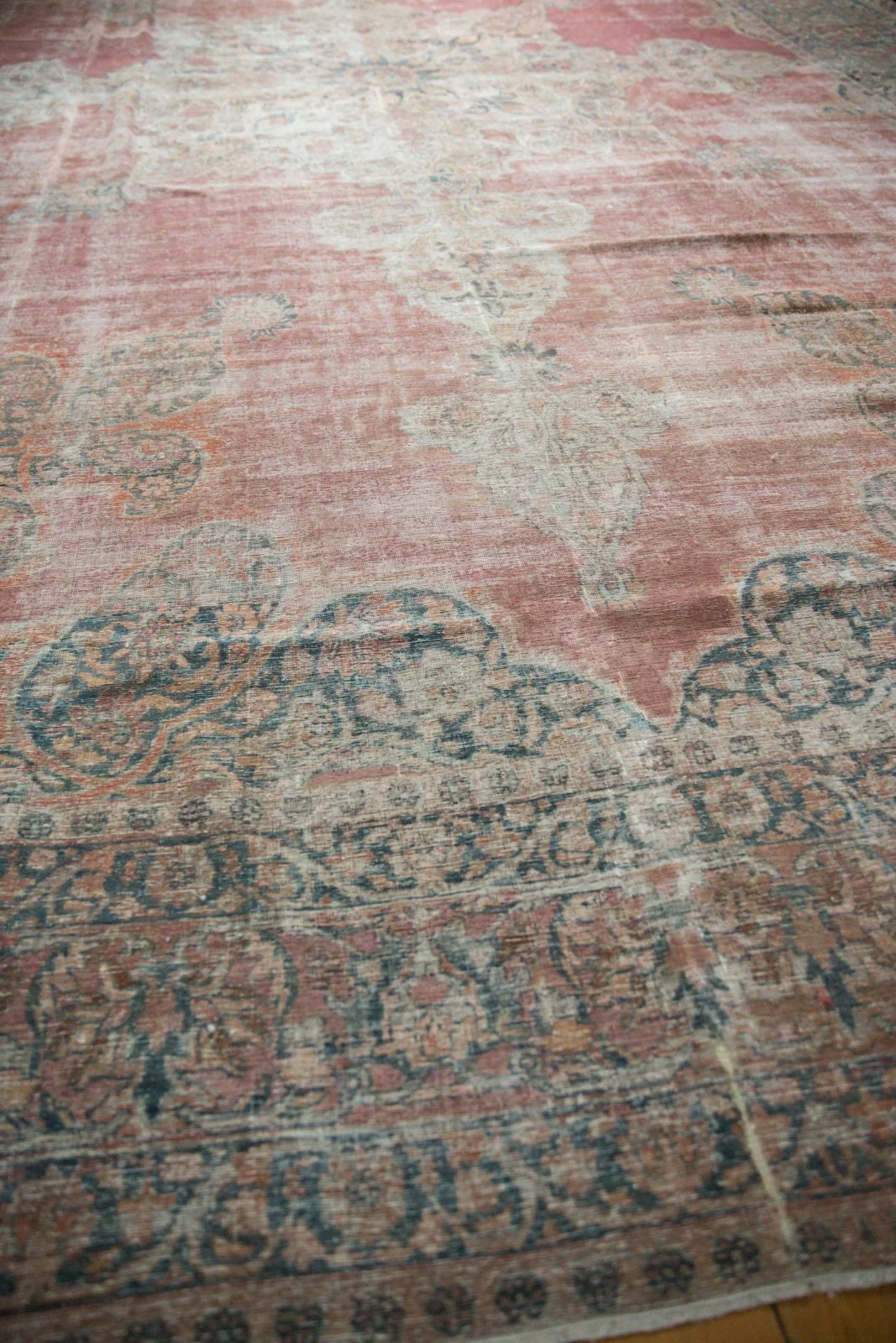 12x18.5 Antique Distressed Kermanshah Carpet - Image 8