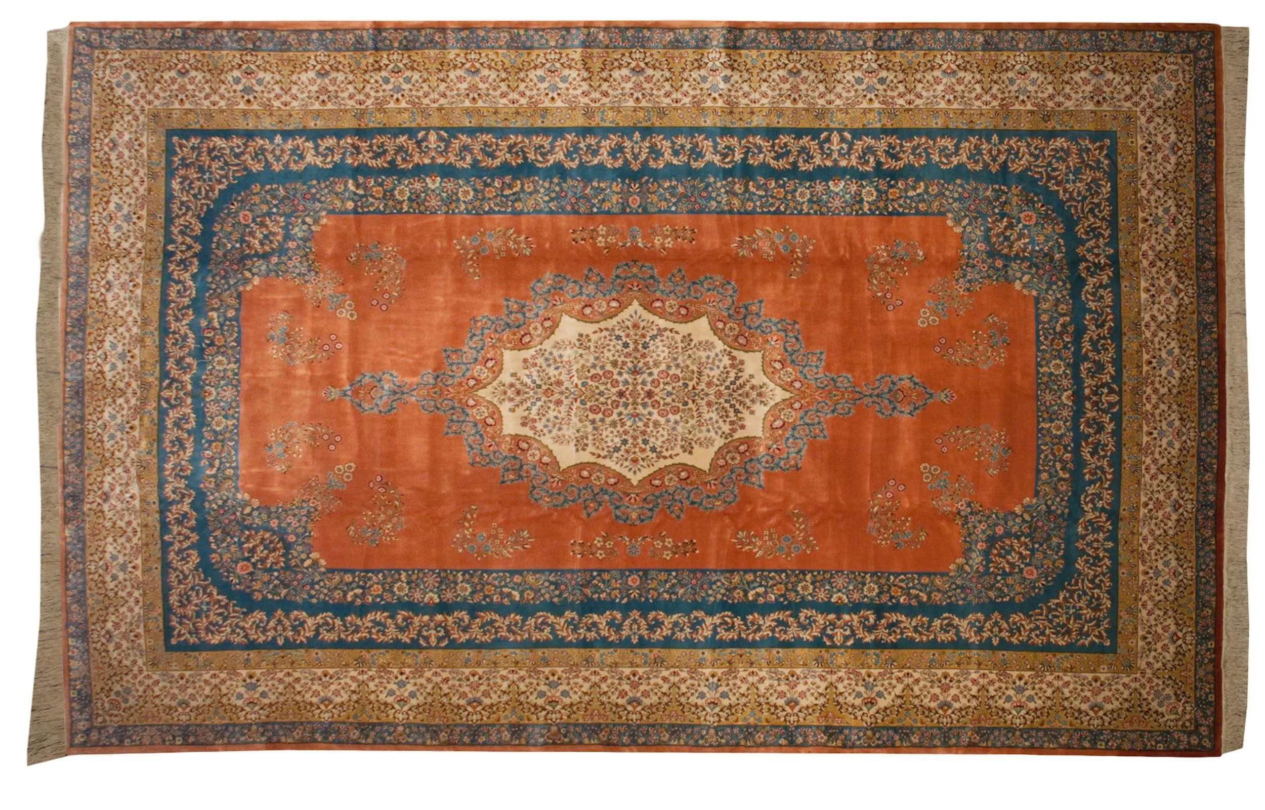 12x18.5 Vintage Bulgarian Kerman Design Carpet - Image 2