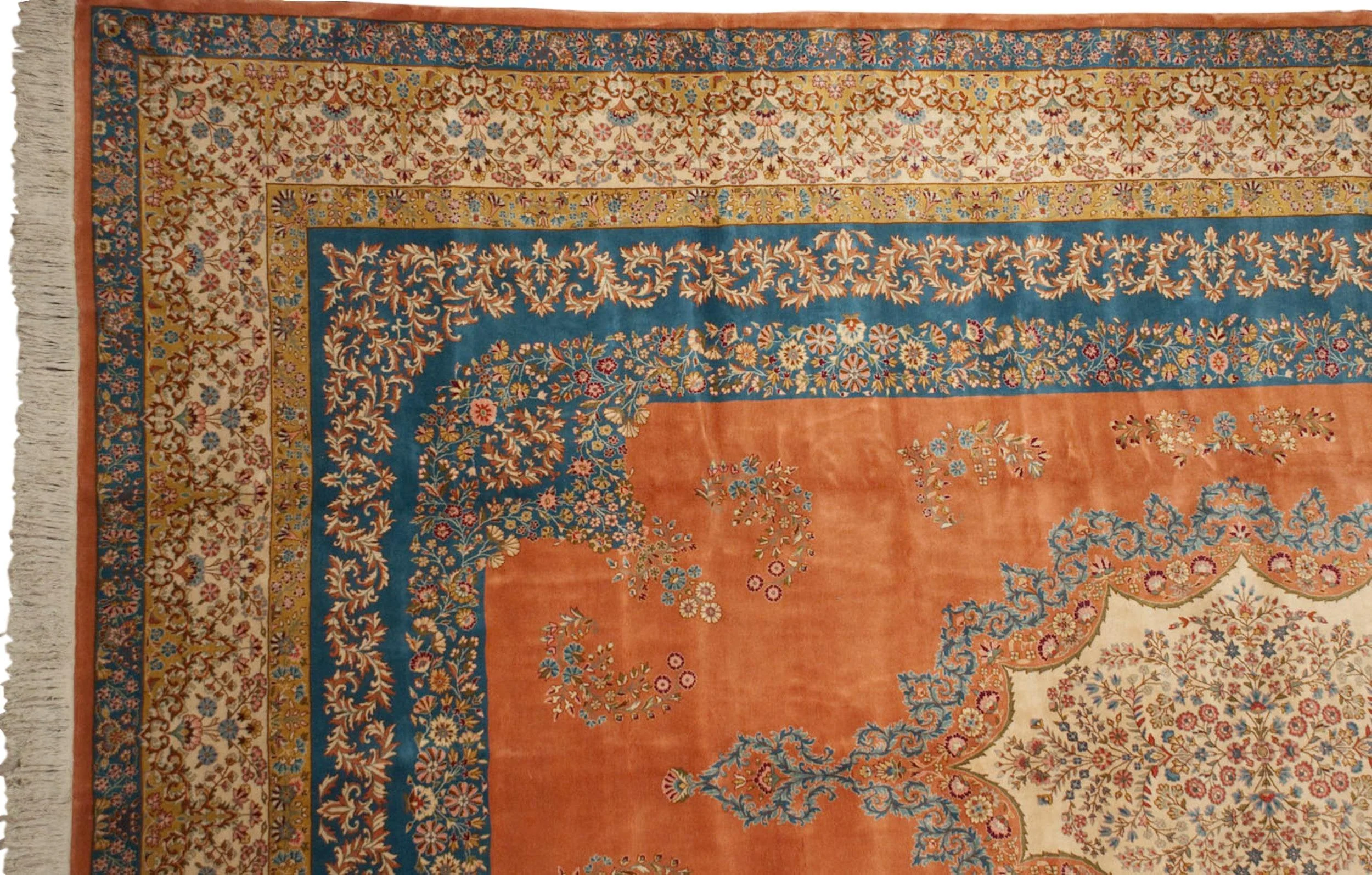 12x18.5 Vintage Bulgarian Kerman Design Carpet - Image 3