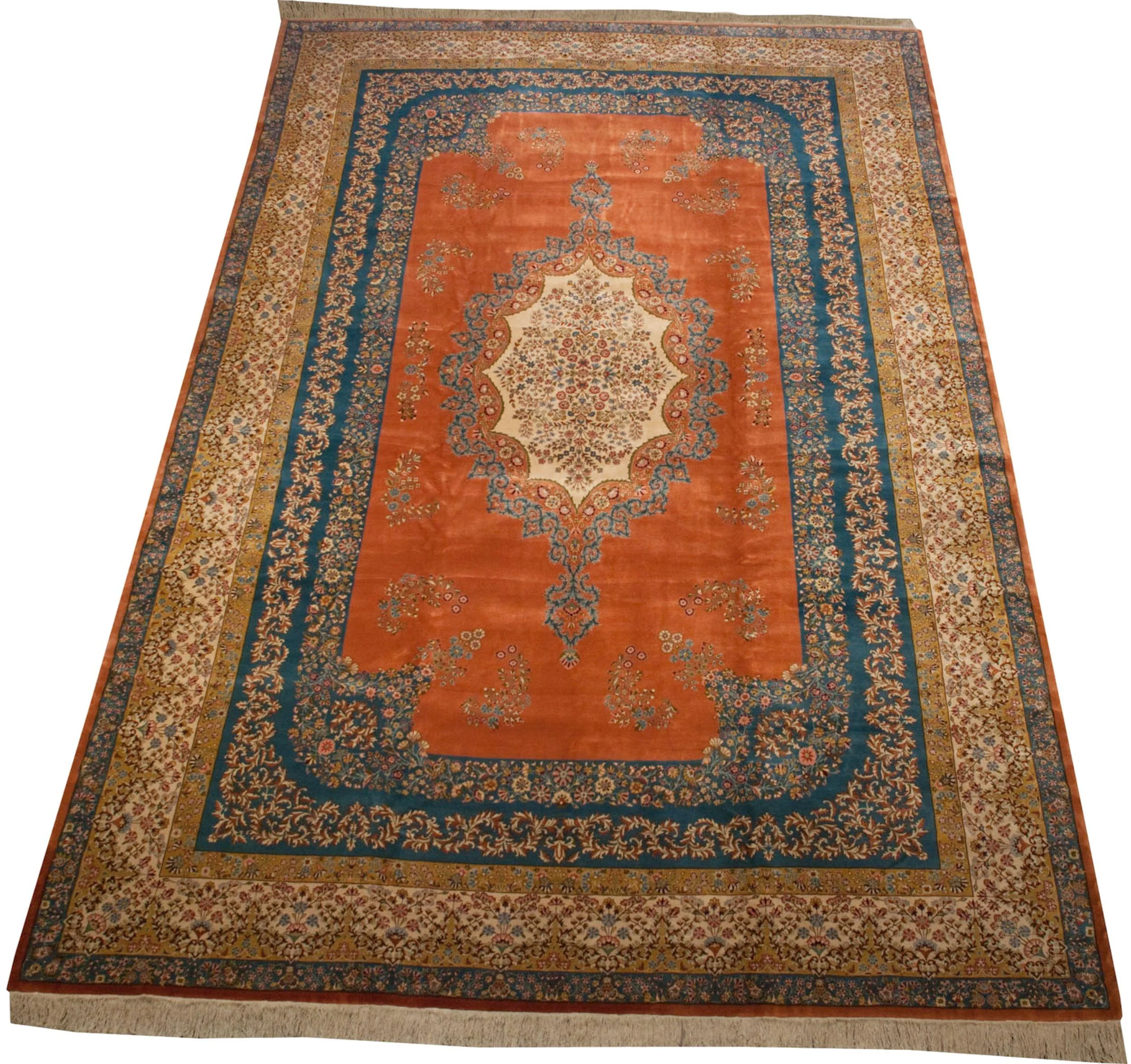 12x18.5 Vintage Bulgarian Kerman Design Carpet - Image 5