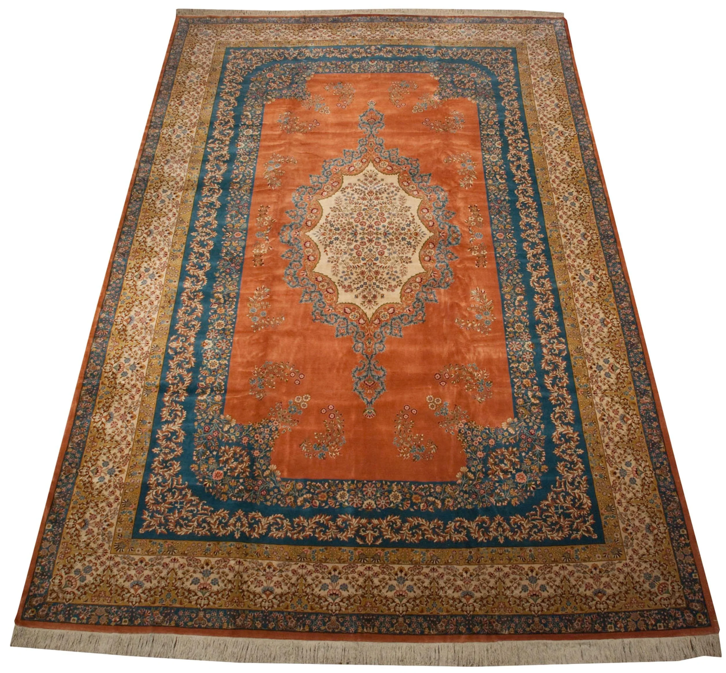 12x18.5 Vintage Bulgarian Kerman Design Carpet - Image 6