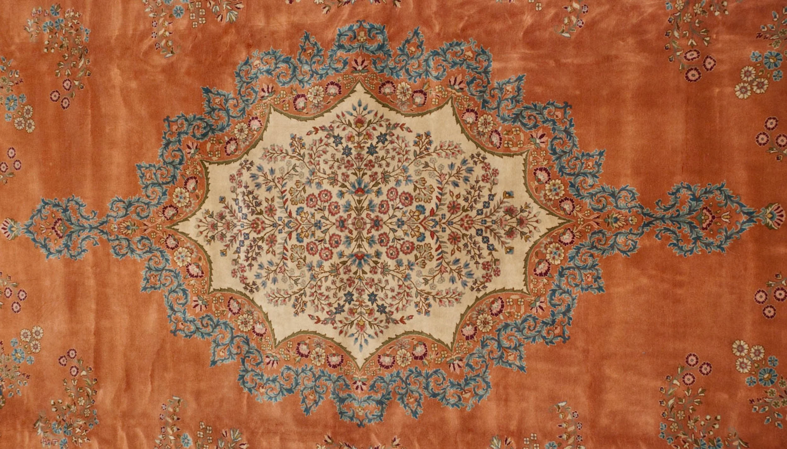 12x18.5 Vintage Bulgarian Kerman Design Carpet - Image 7