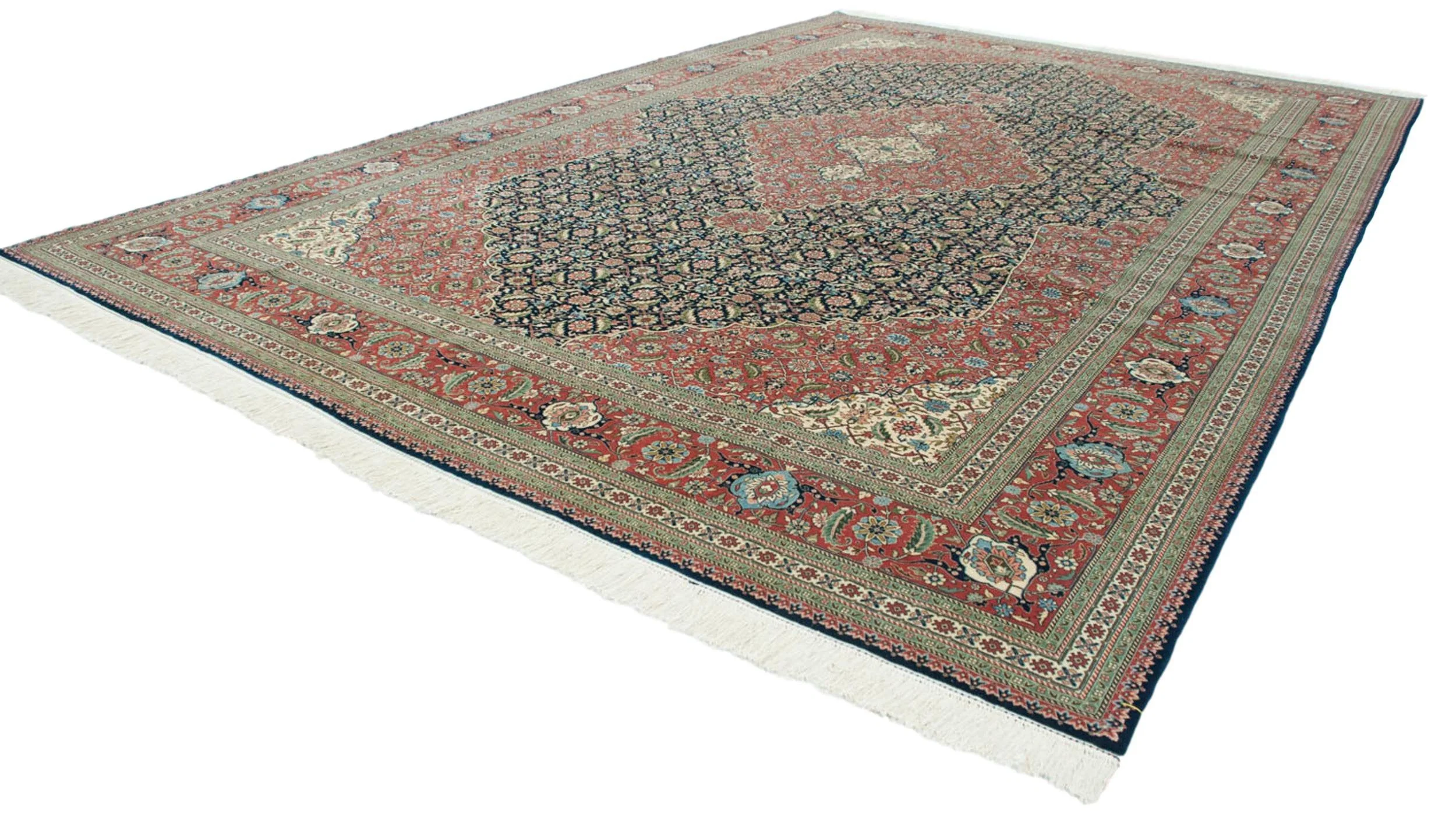 12x18 Vintage Bulgarian Tabriz Design Carpet - Image 7