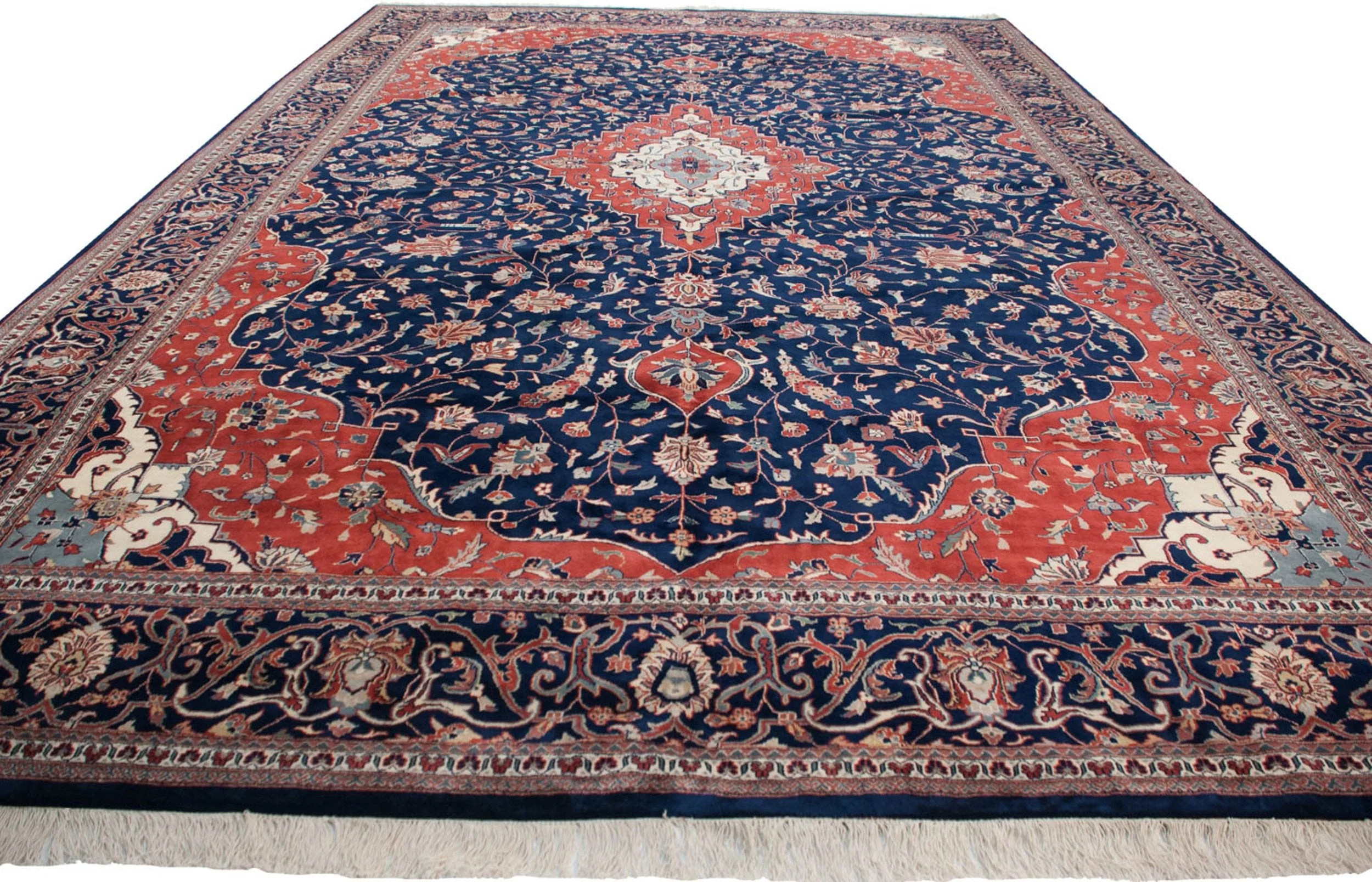 12x18 Vintage Indian Kashan Design Carpet - Image 3