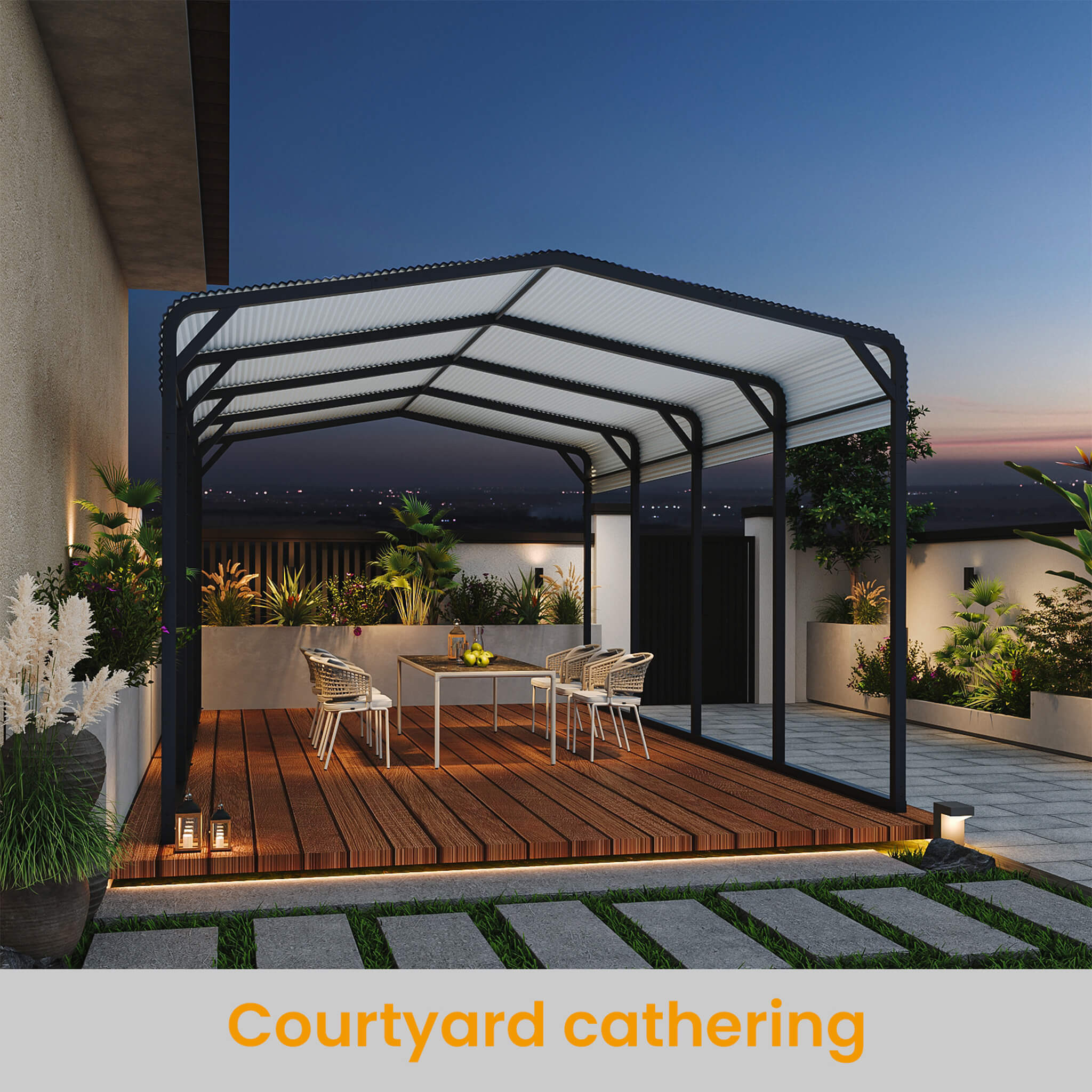 [12X20FT] Alora Heavy-Duty All-Weather Metal Carport With Reinforced Support Base (SAK97381) - Image 10