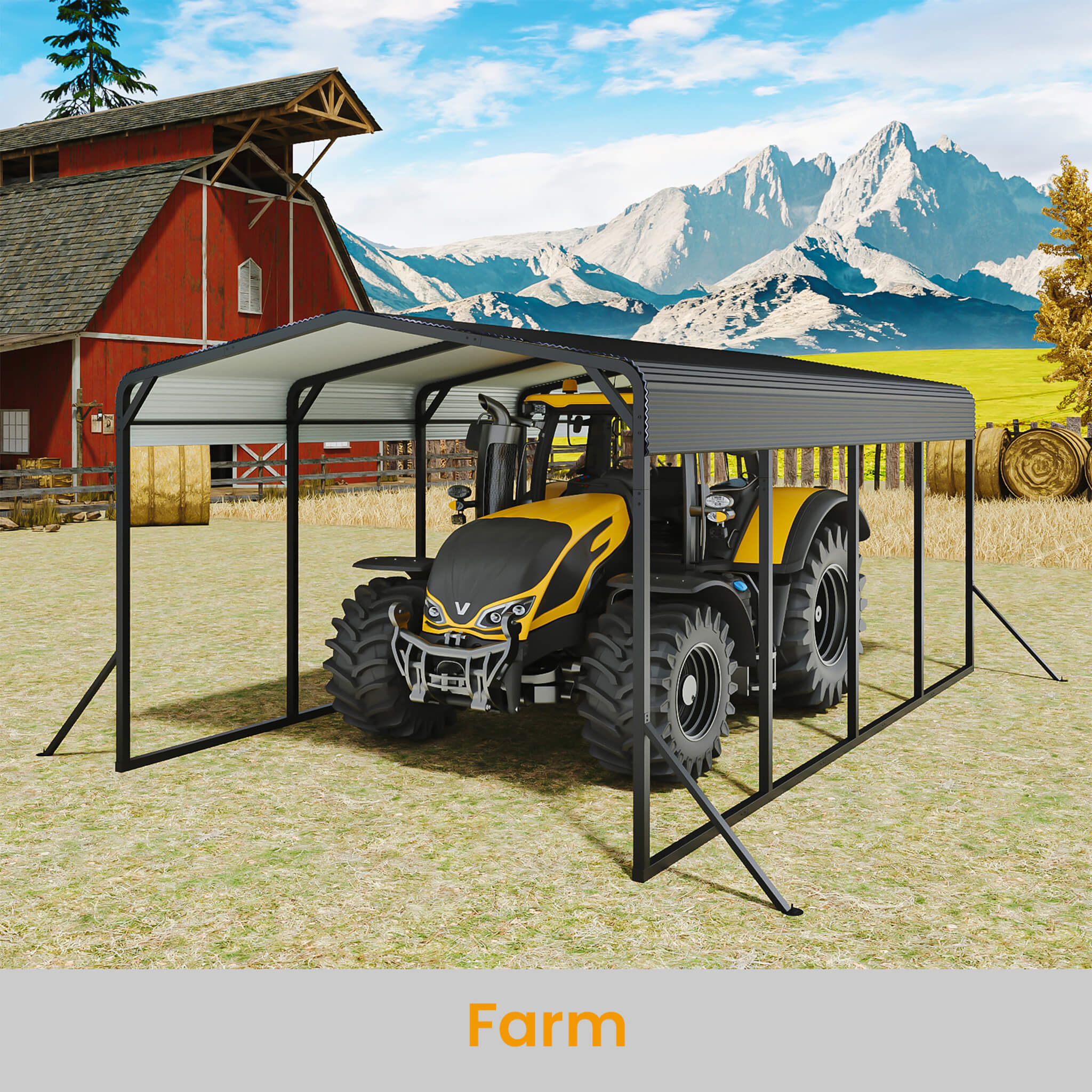 [12X20FT] Alora Heavy-Duty All-Weather Metal Carport With Reinforced Support Base (SAK97381) - Image 12