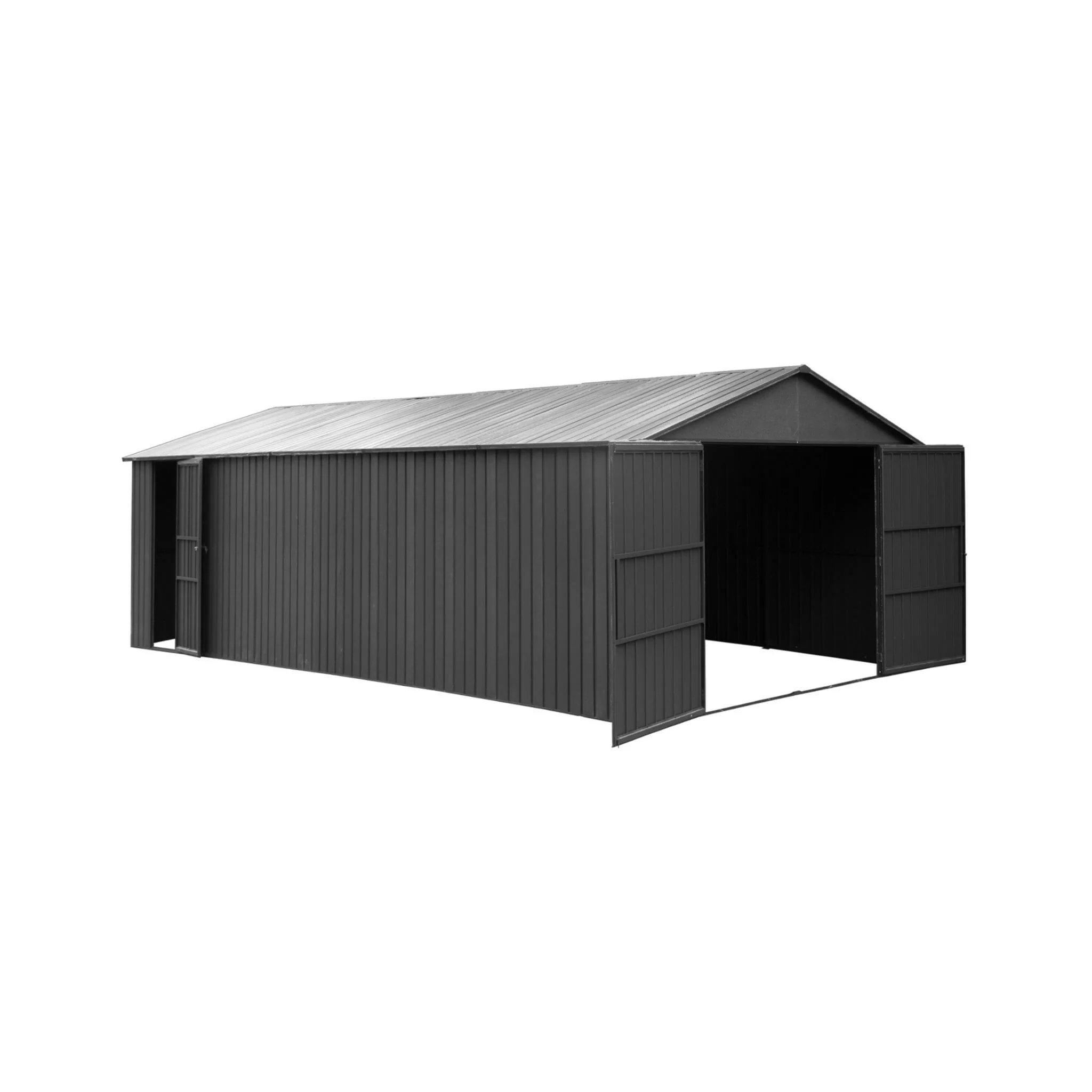 [12X25FT] Alora Extra Large Heavy-Duty Outdoor Metal Carport Garage Shed With Lockable Double Hinged Doors (SAK34153) - Image 3