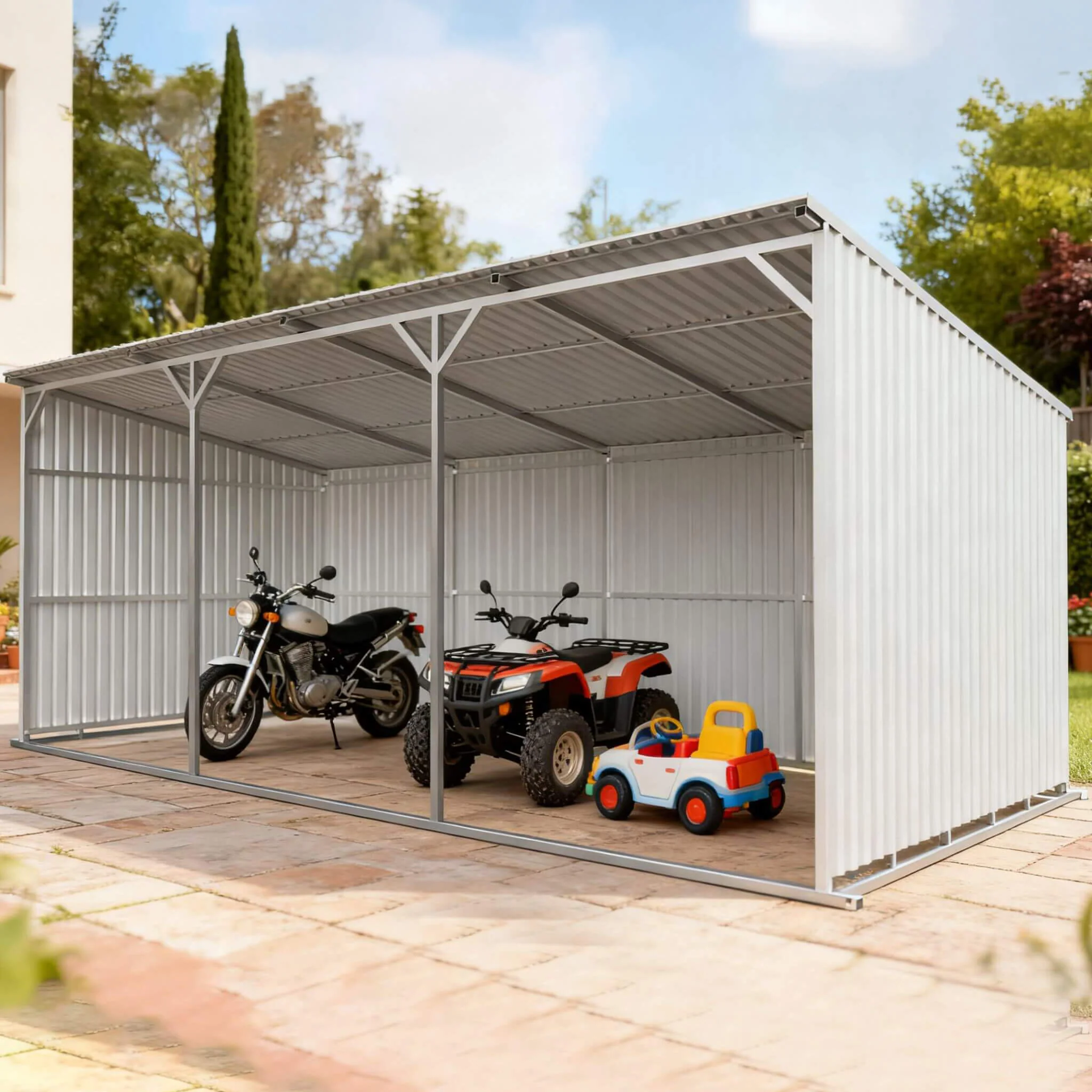 [12X25FT] Heavy-Duty Galvanized steel Storage Equipment Shed (SAK20471) - Image 4