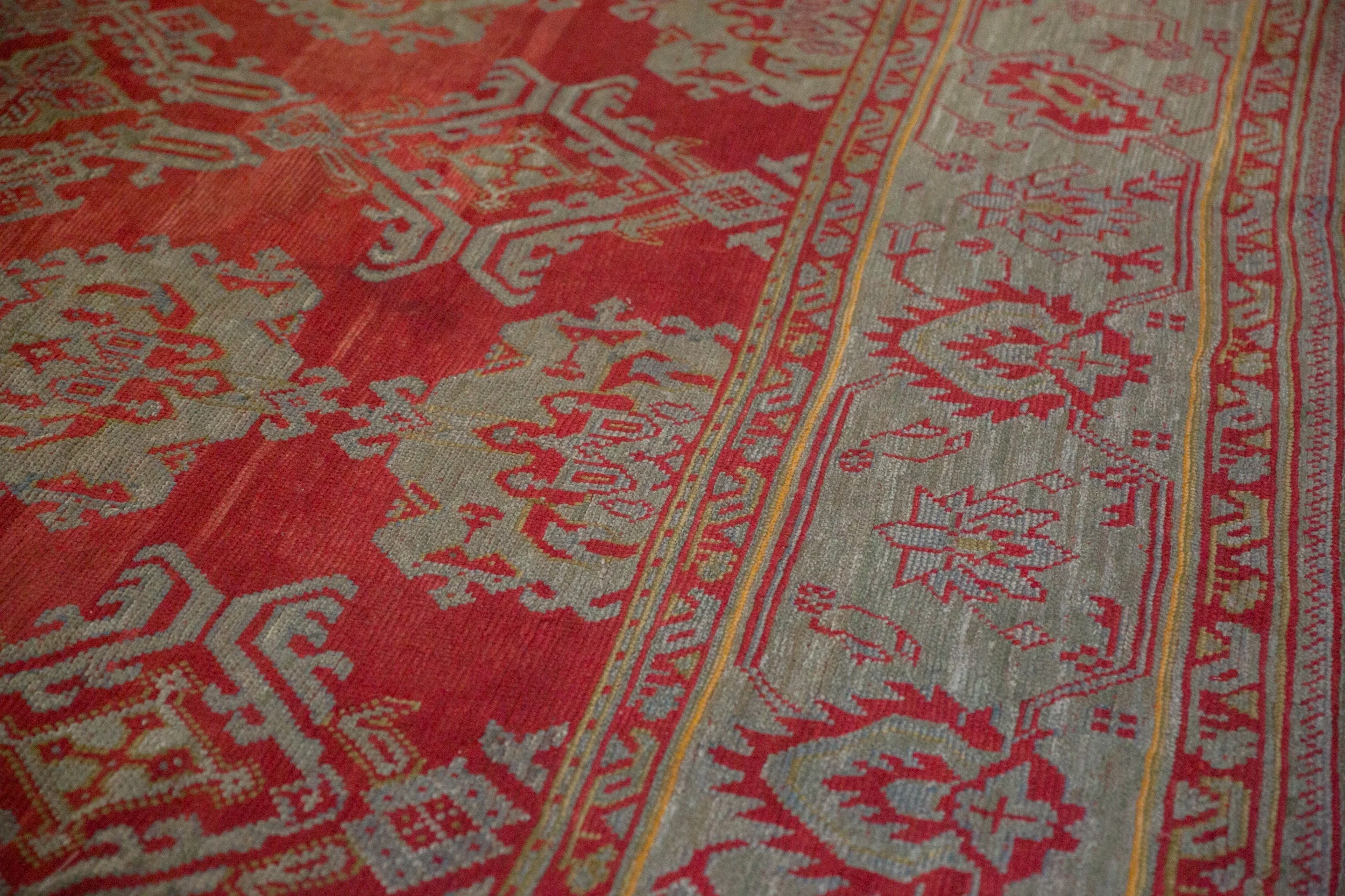 13.5x15 Antique Oushak Square Carpet - Image 10