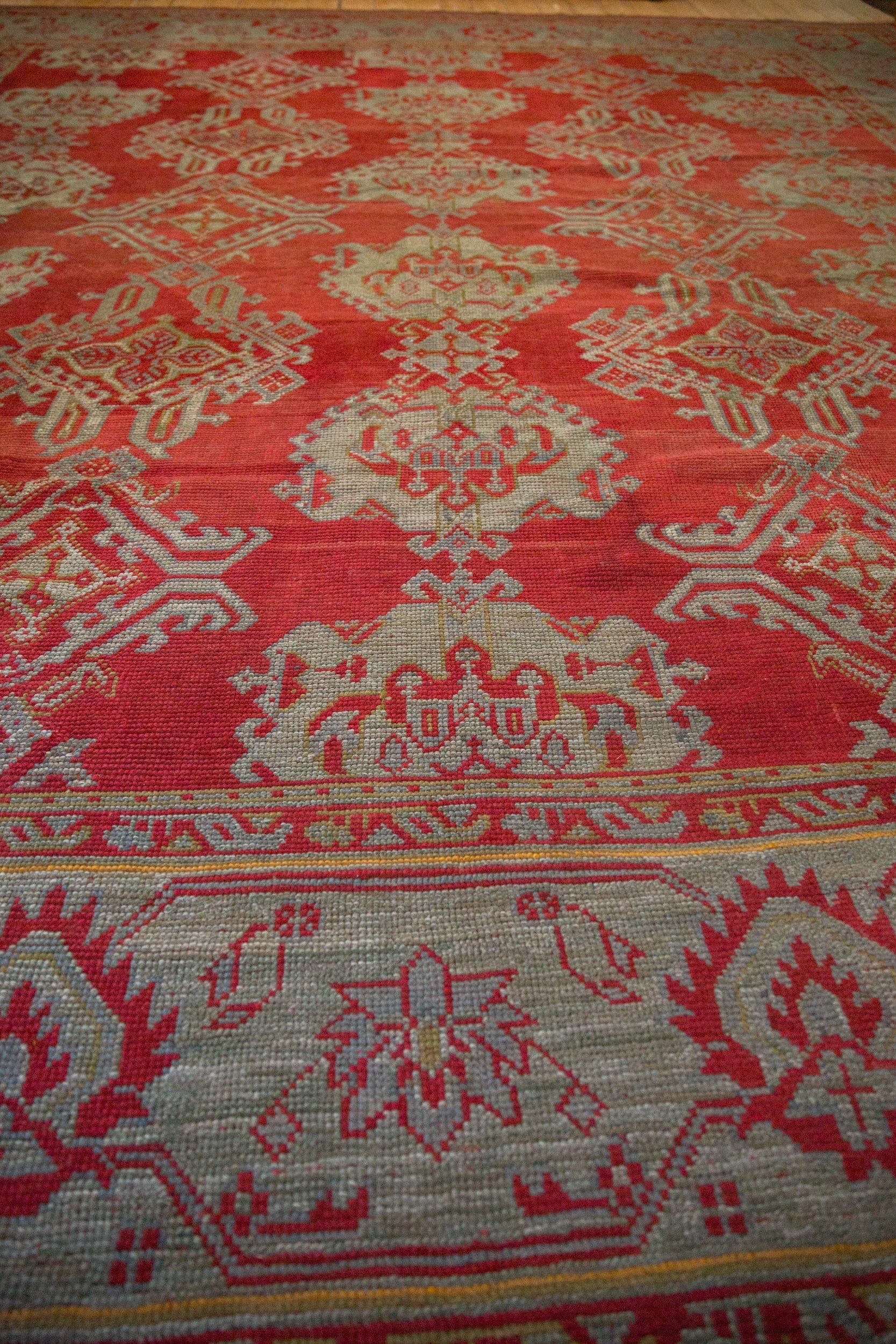 13.5x15 Antique Oushak Square Carpet - Image 11