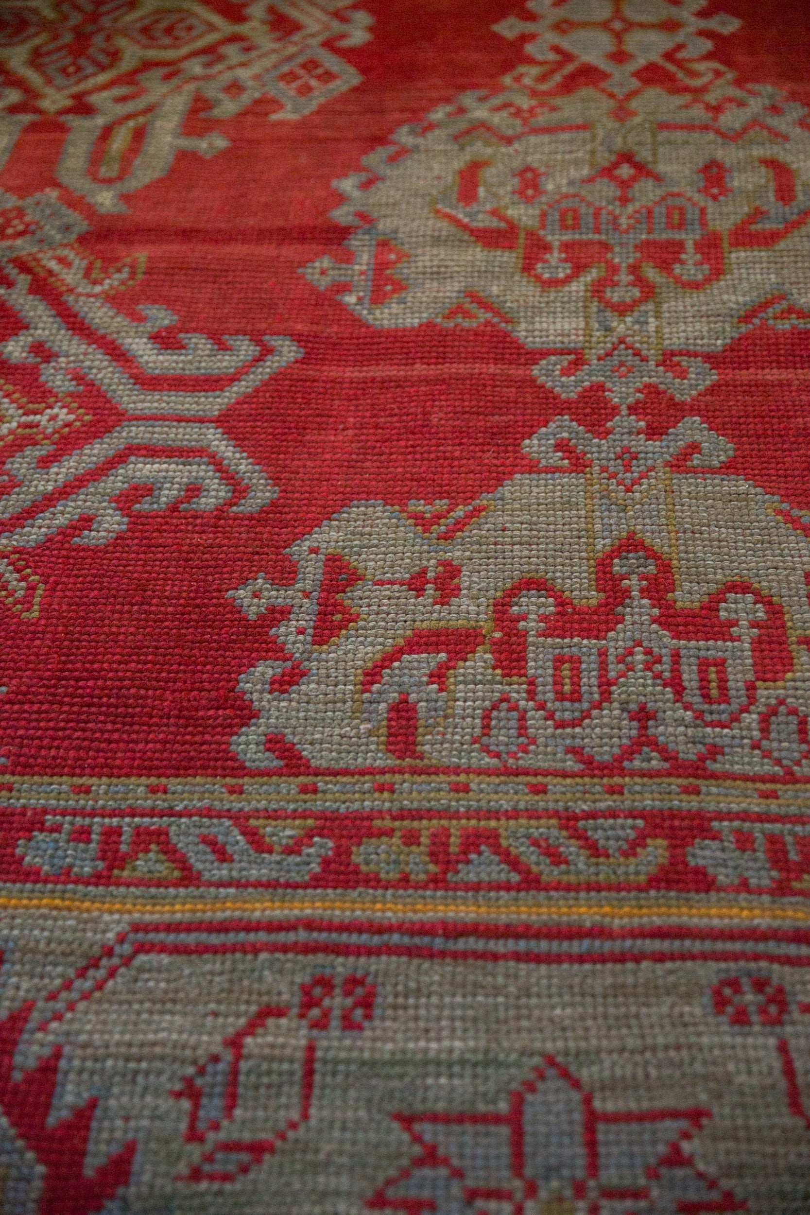 13.5x15 Antique Oushak Square Carpet - Image 12