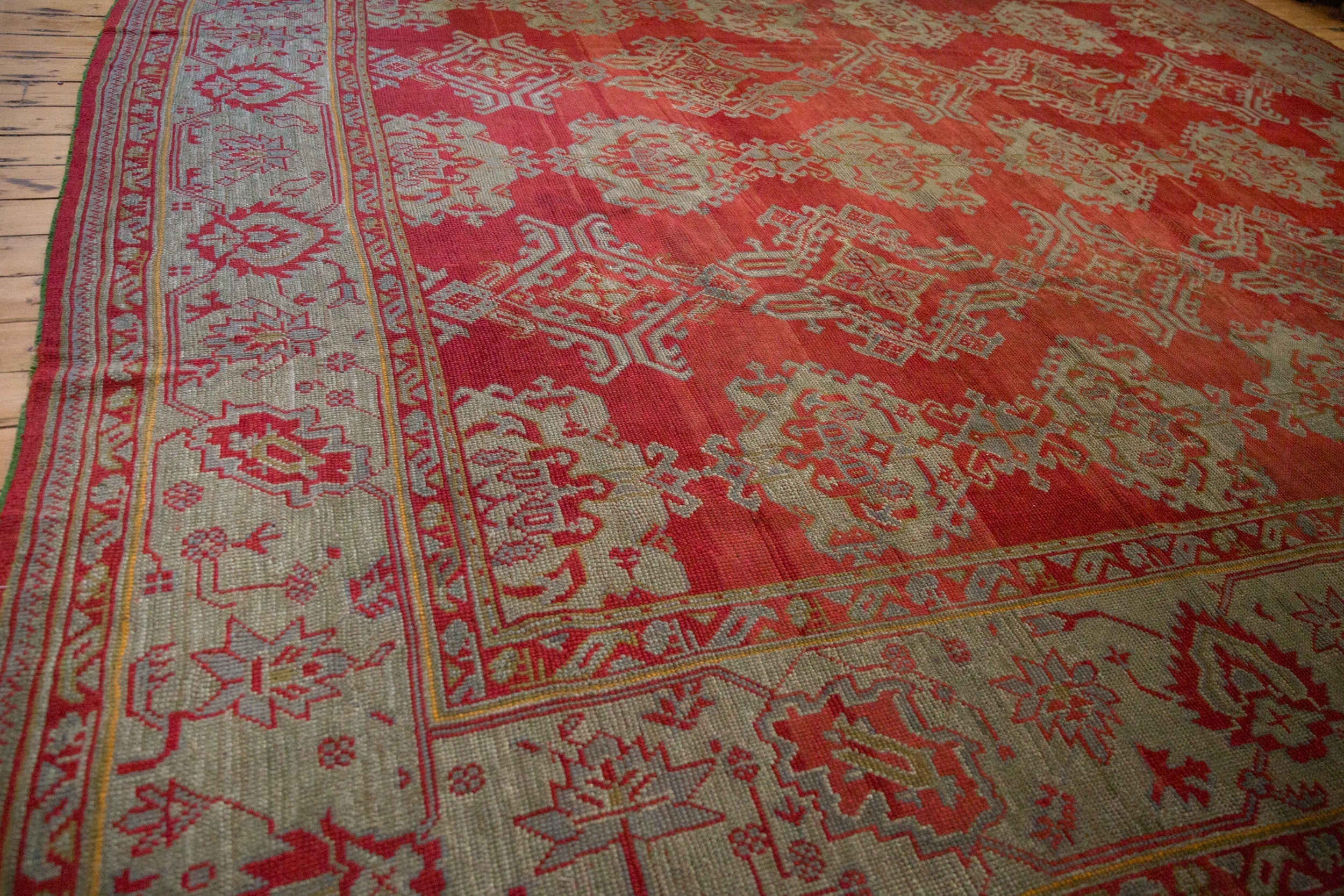 13.5x15 Antique Oushak Square Carpet - Image 14