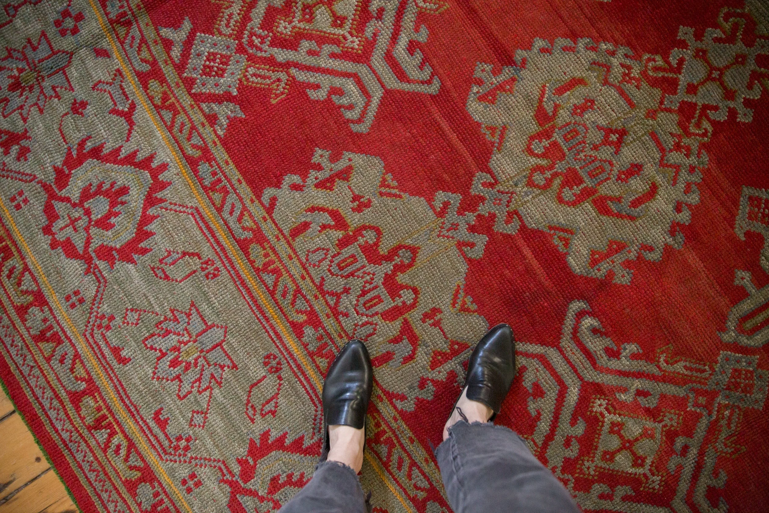 13.5x15 Antique Oushak Square Carpet - Image 2