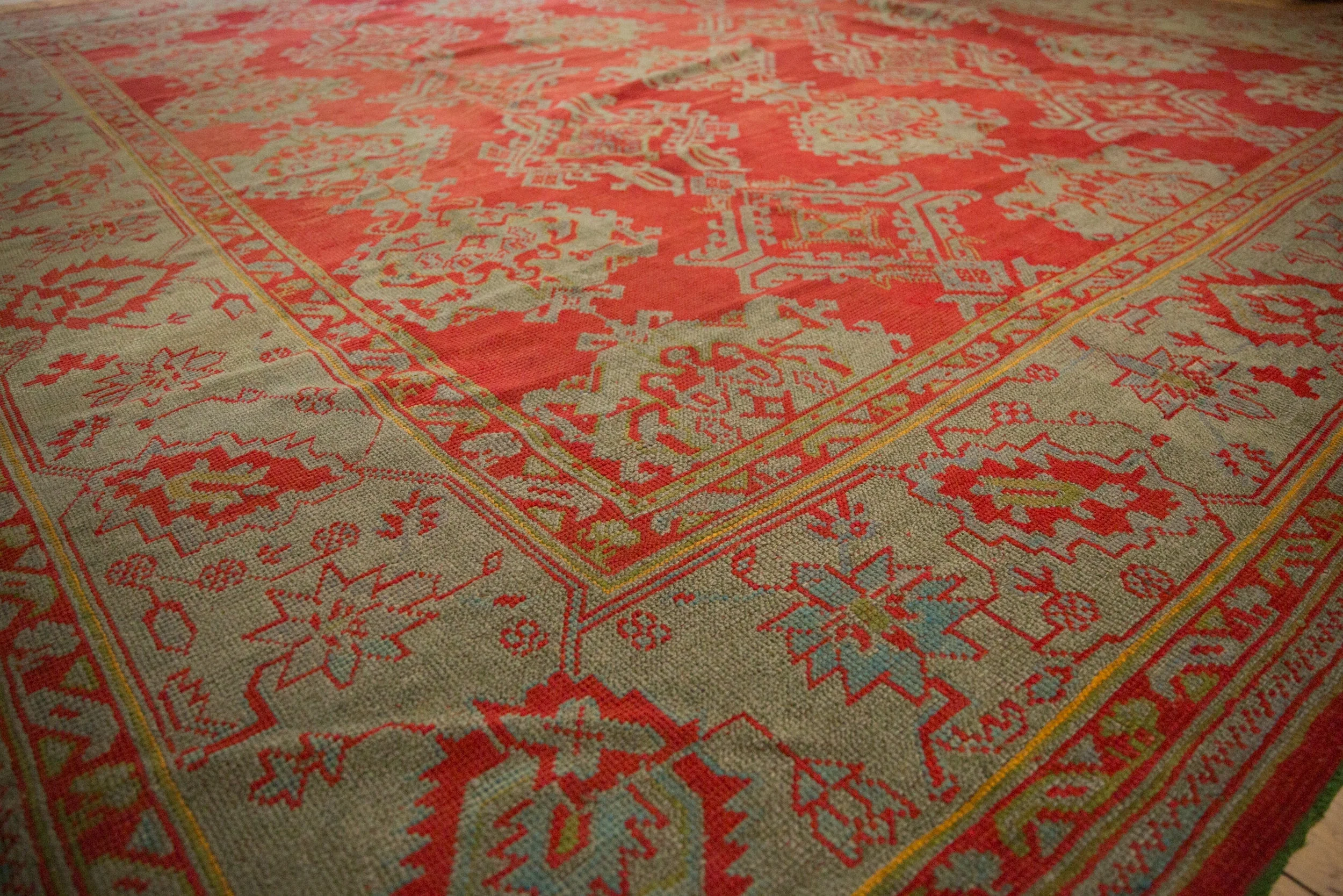 13.5x15 Antique Oushak Square Carpet - Image 3