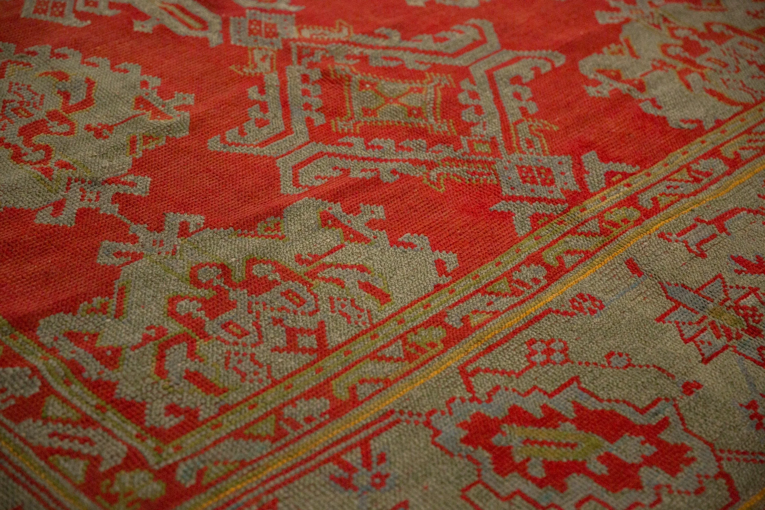 13.5x15 Antique Oushak Square Carpet - Image 4