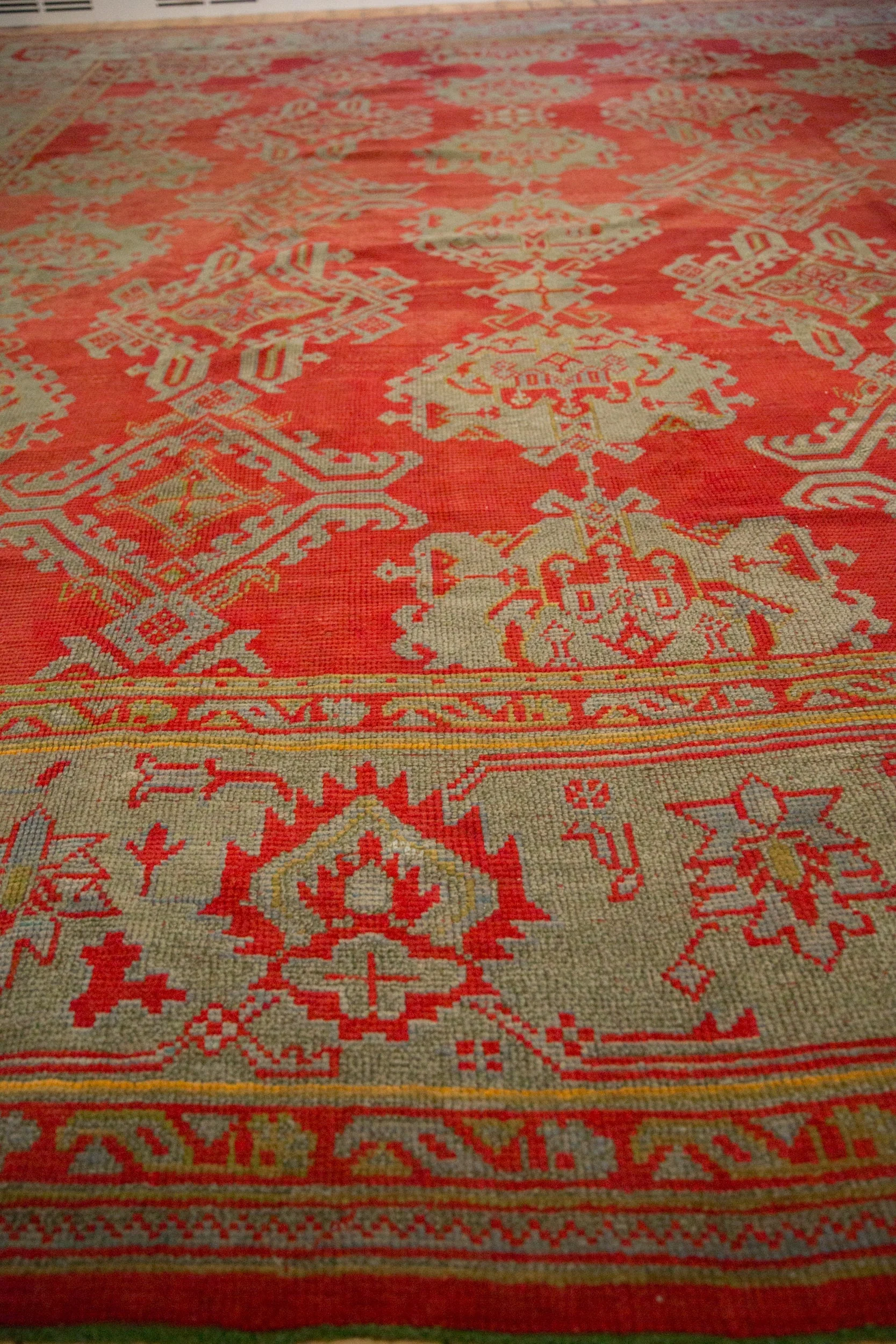 13.5x15 Antique Oushak Square Carpet - Image 5