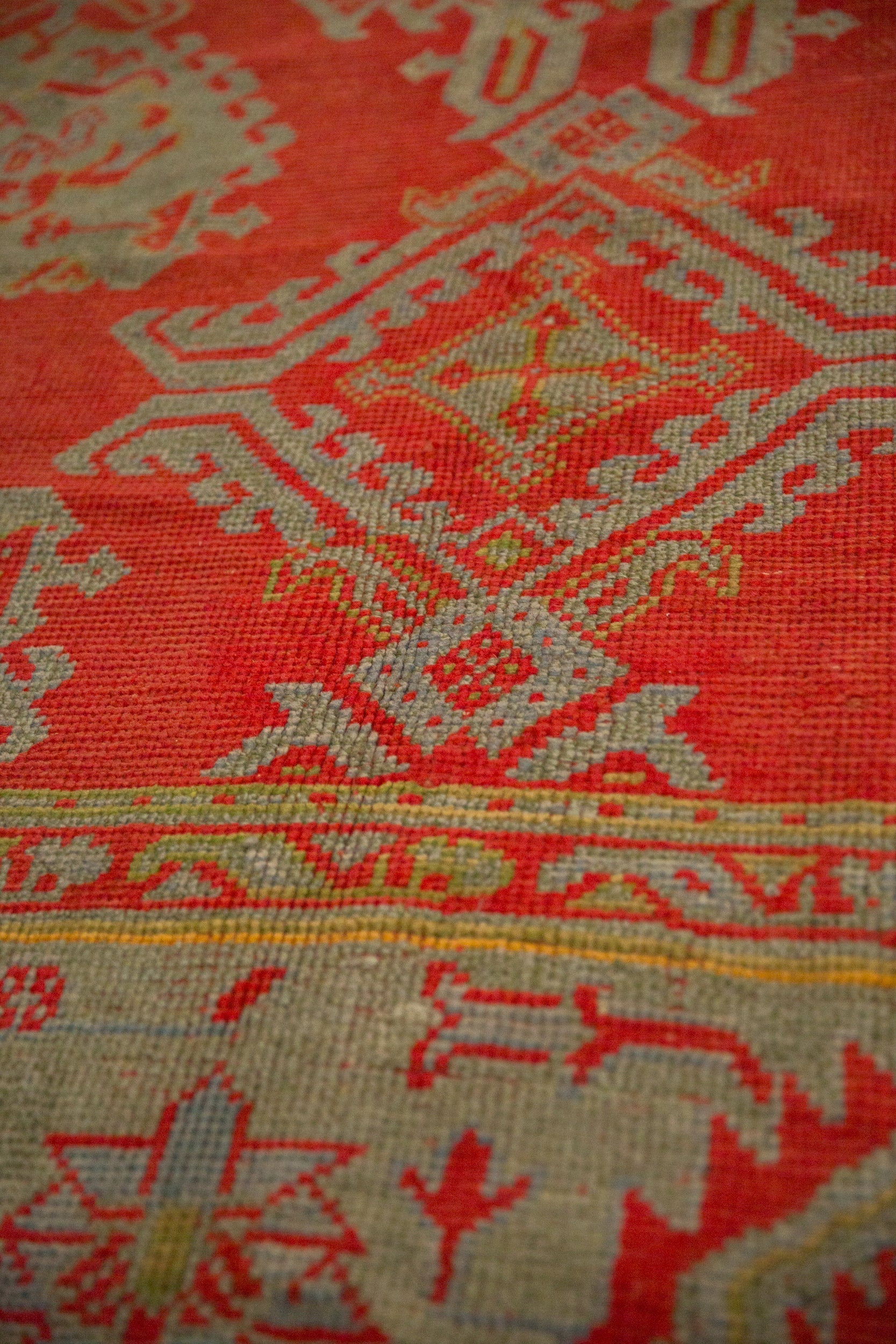 13.5x15 Antique Oushak Square Carpet - Image 6