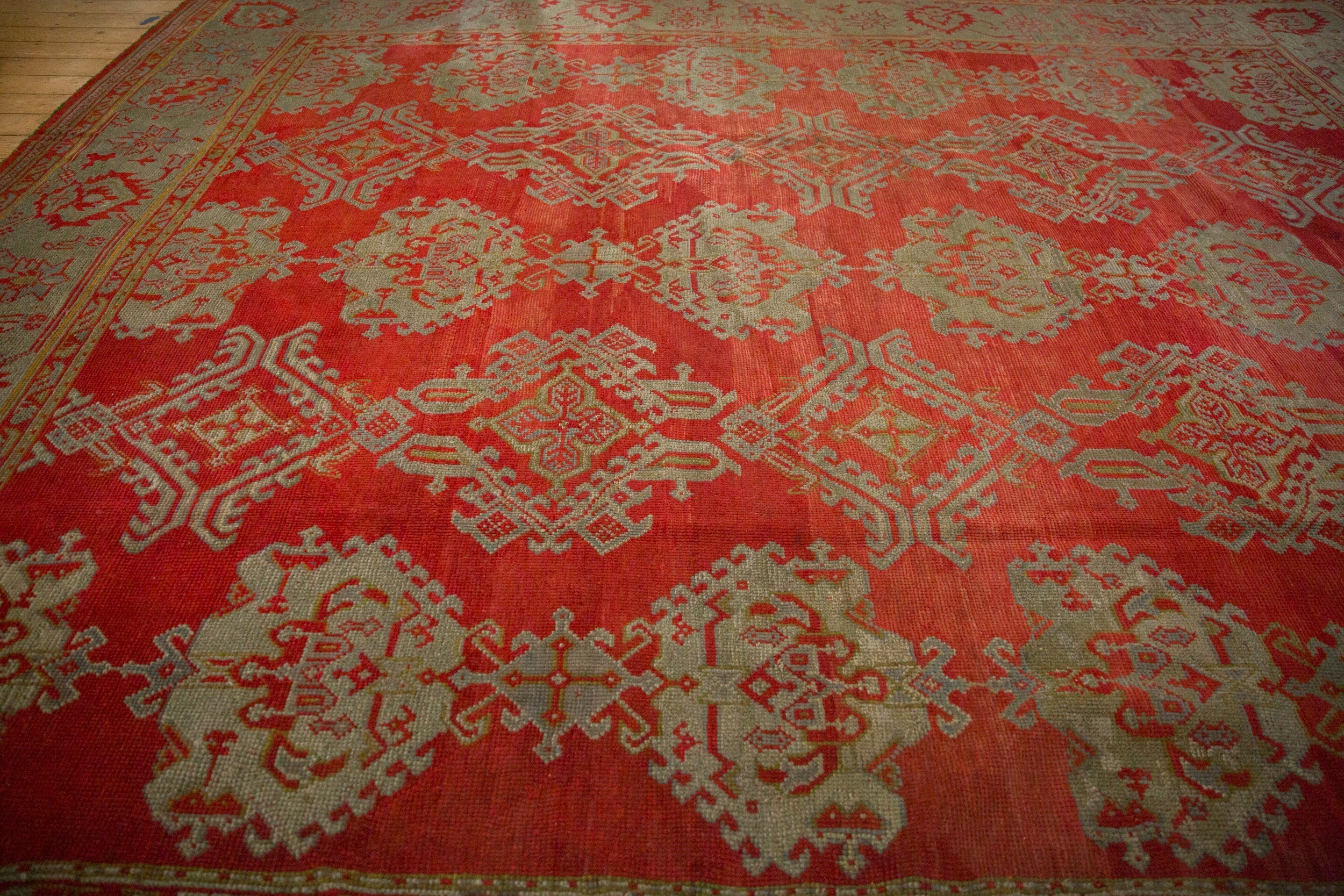 13.5x15 Antique Oushak Square Carpet - Image 7