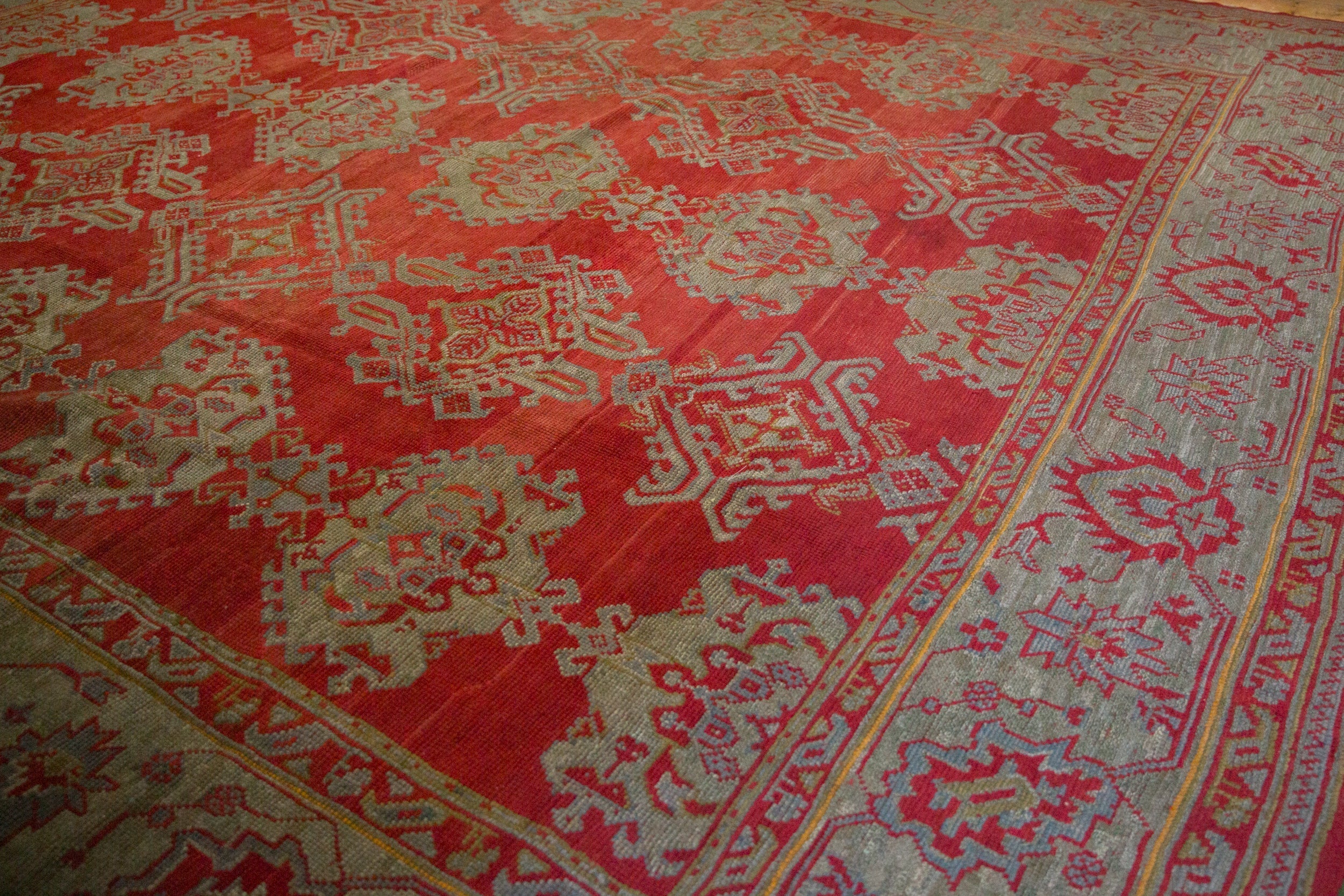 13.5x15 Antique Oushak Square Carpet - Image 9