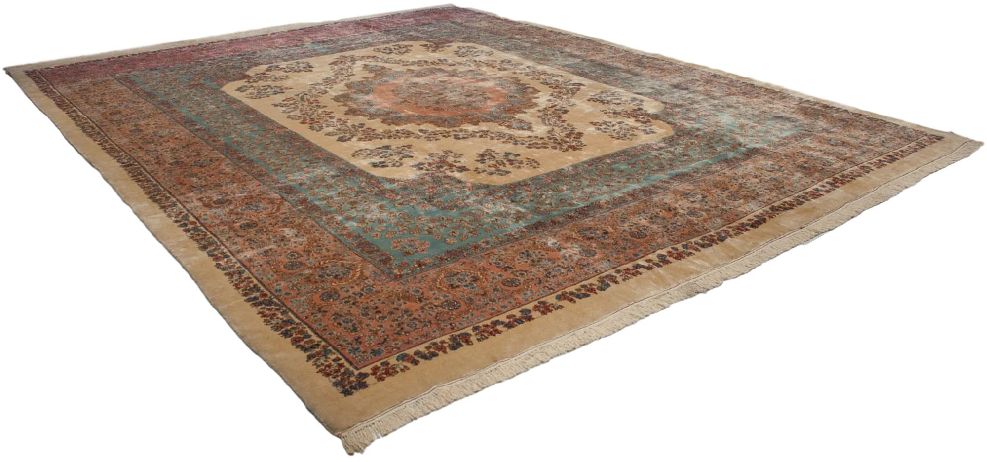 13.5x16 Vintage Fine Kerman Carpet - Image 2