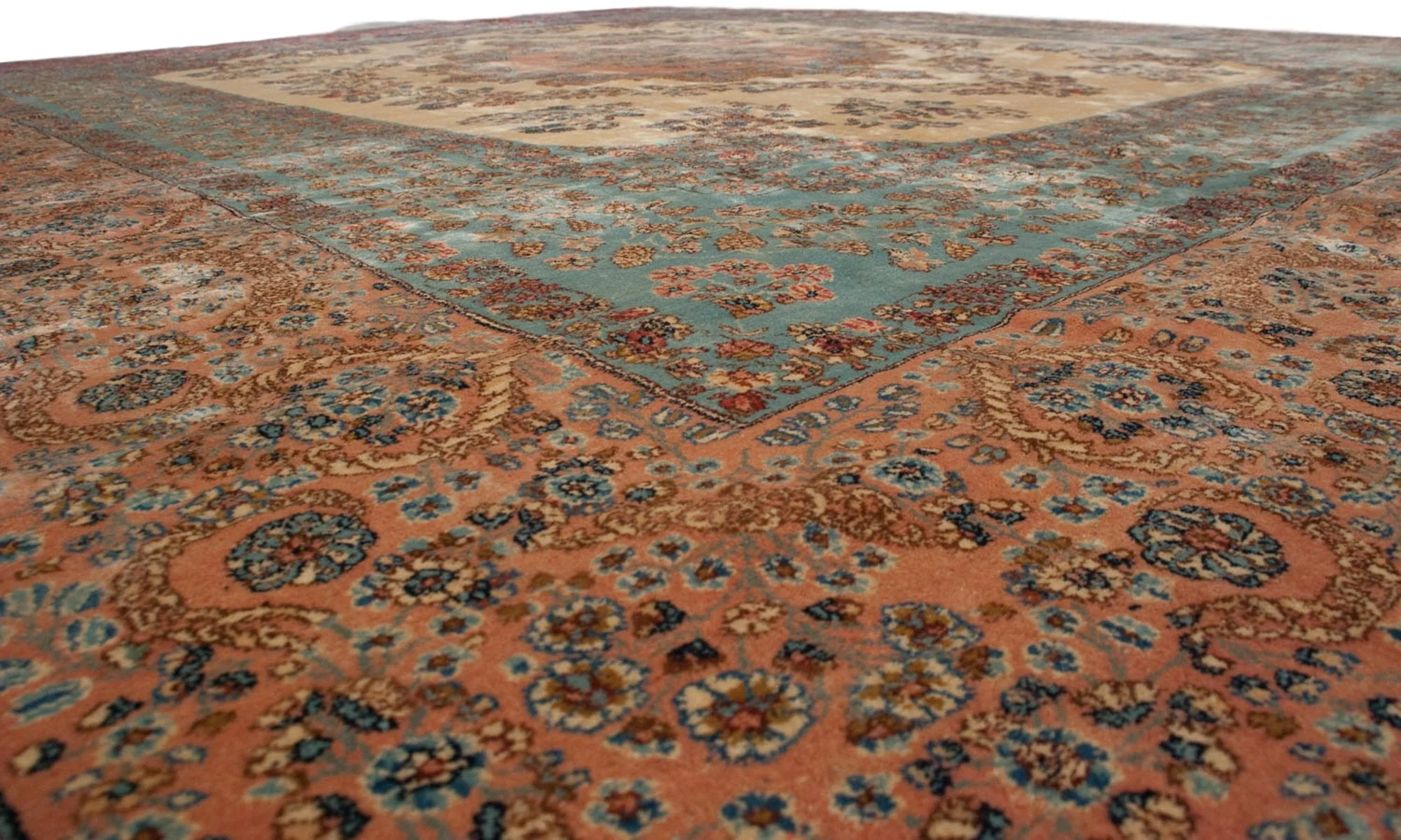 13.5x16 Vintage Fine Kerman Carpet - Image 3